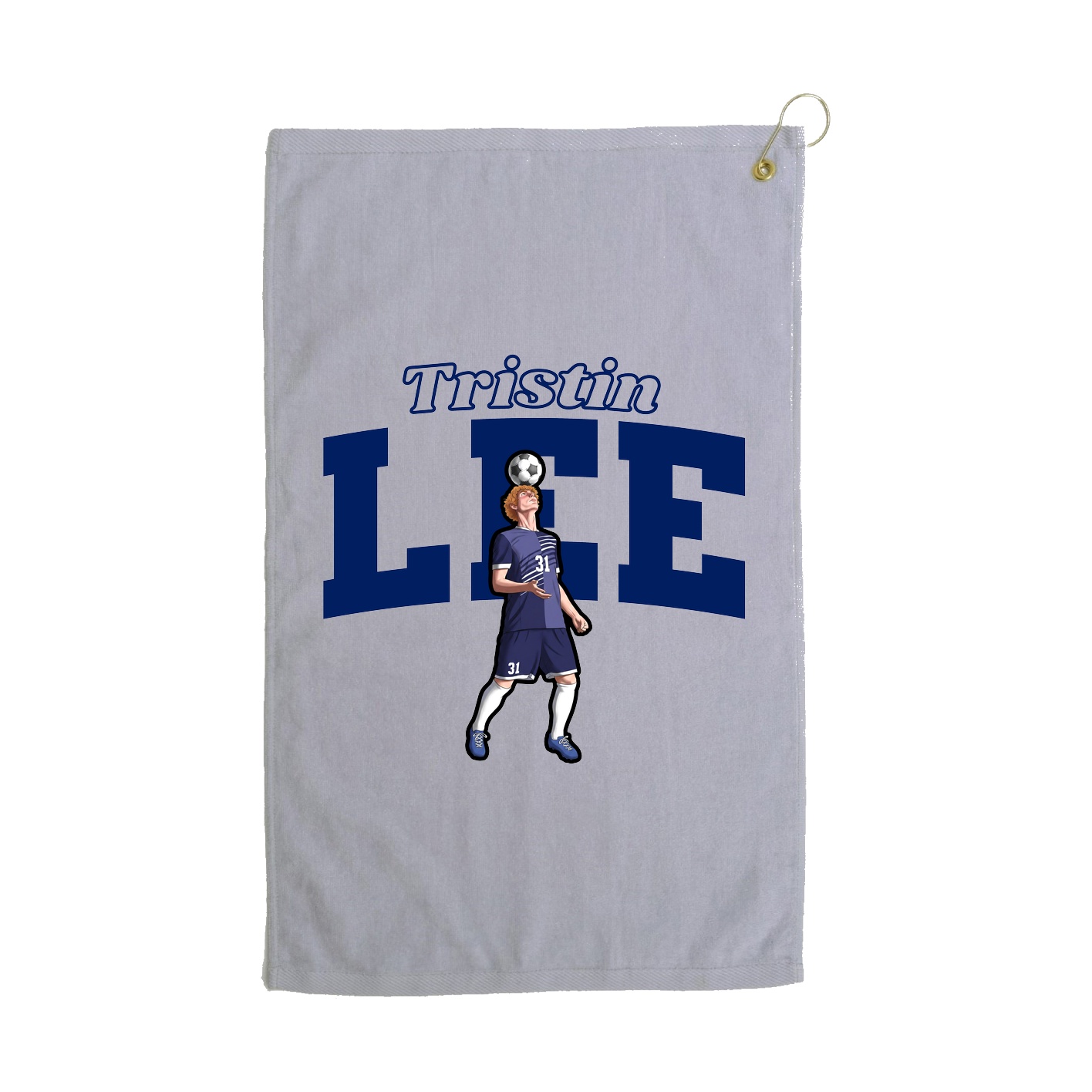 Golf Towel — Name Arch in Grey