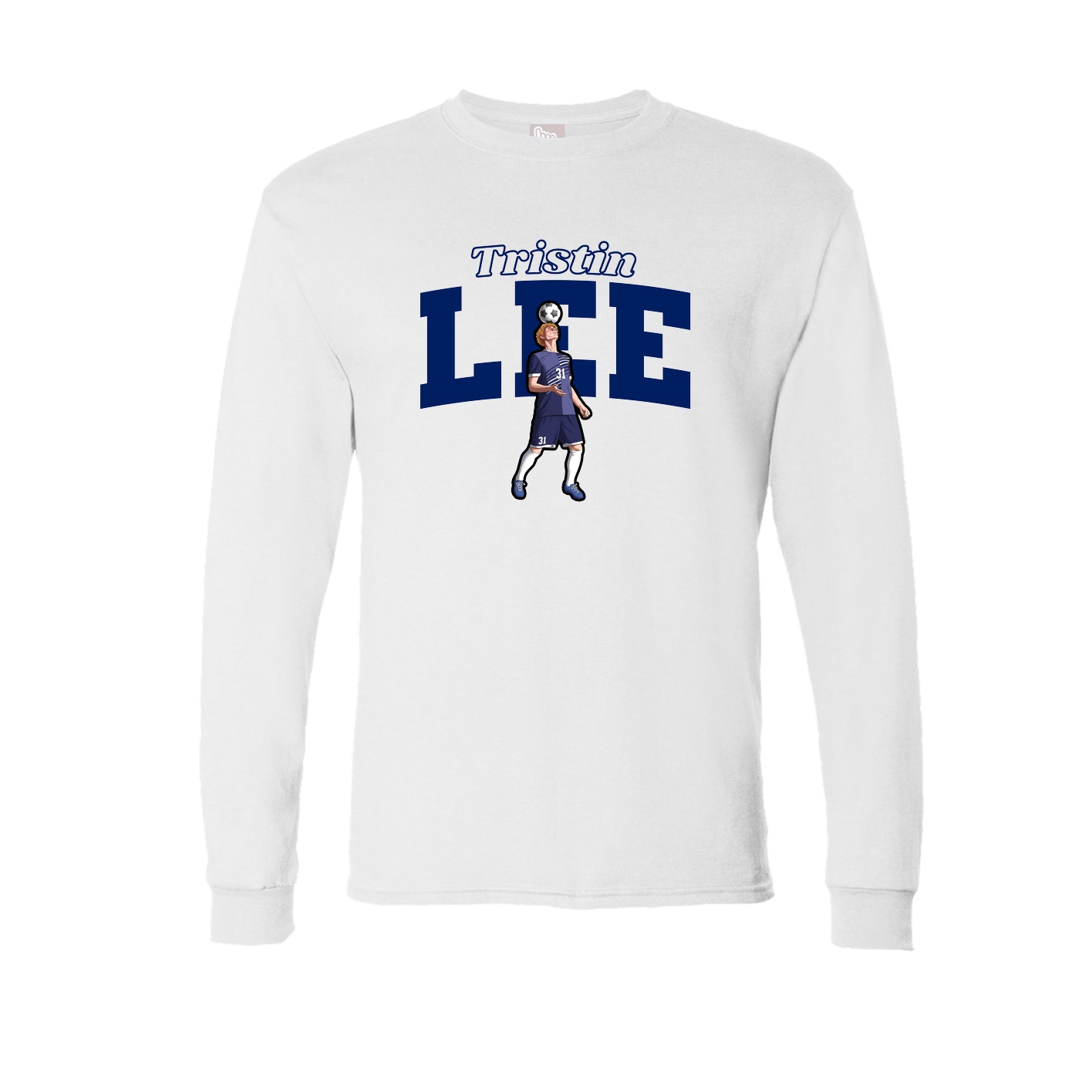 Long Sleeve Tee — Name Arch in White