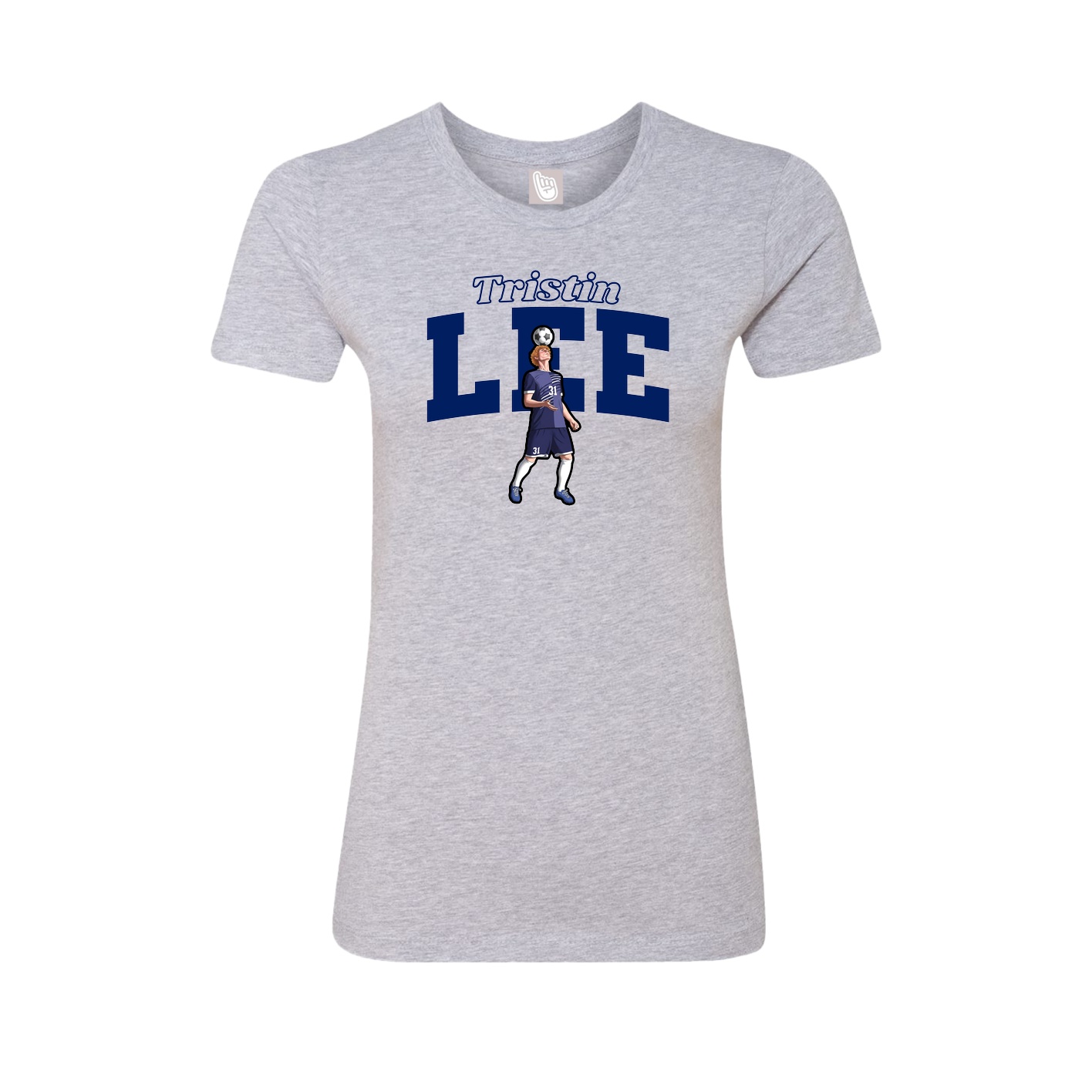 Fitted Women's Tee — Name Arch in Grey