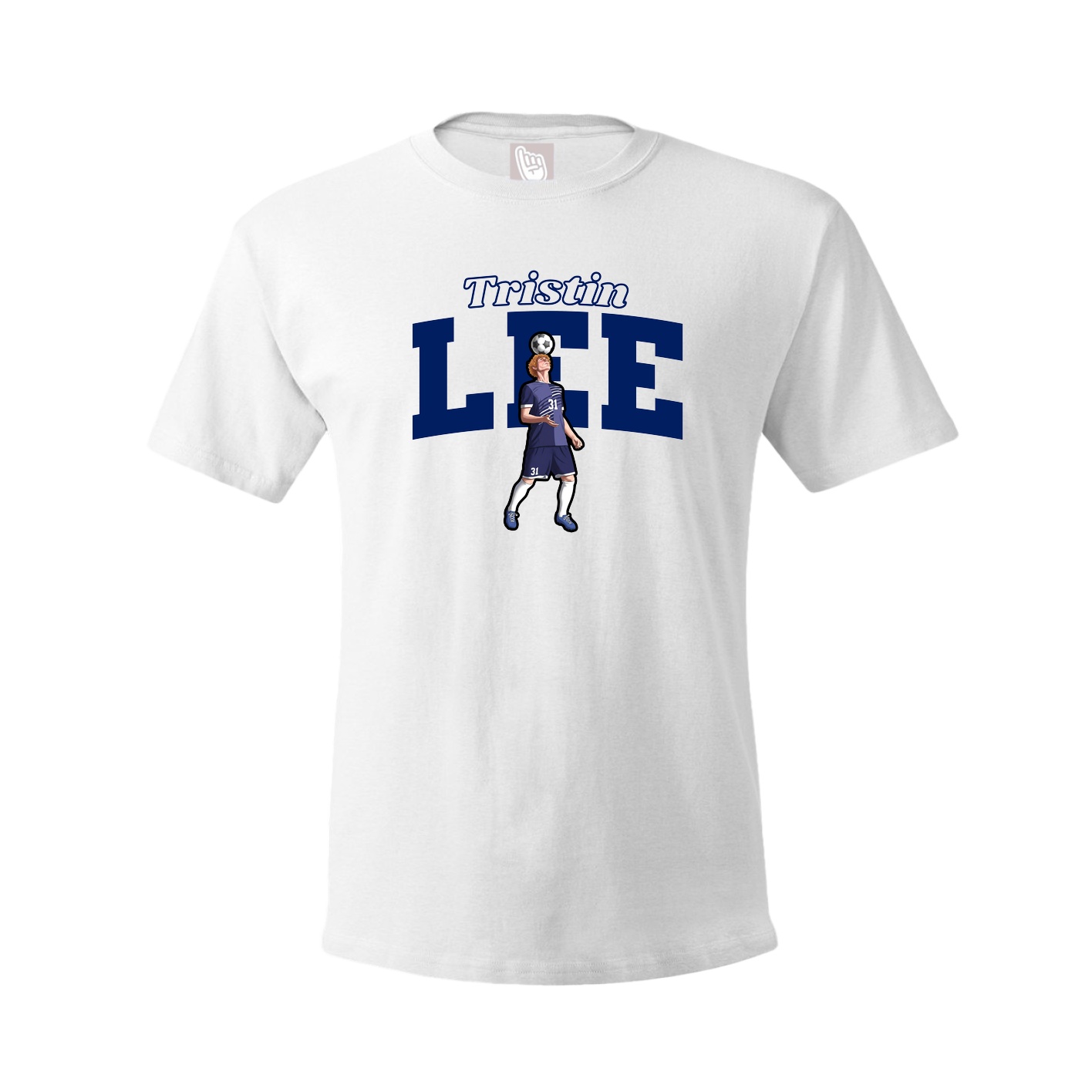 Youth Tee — Name Arch in White