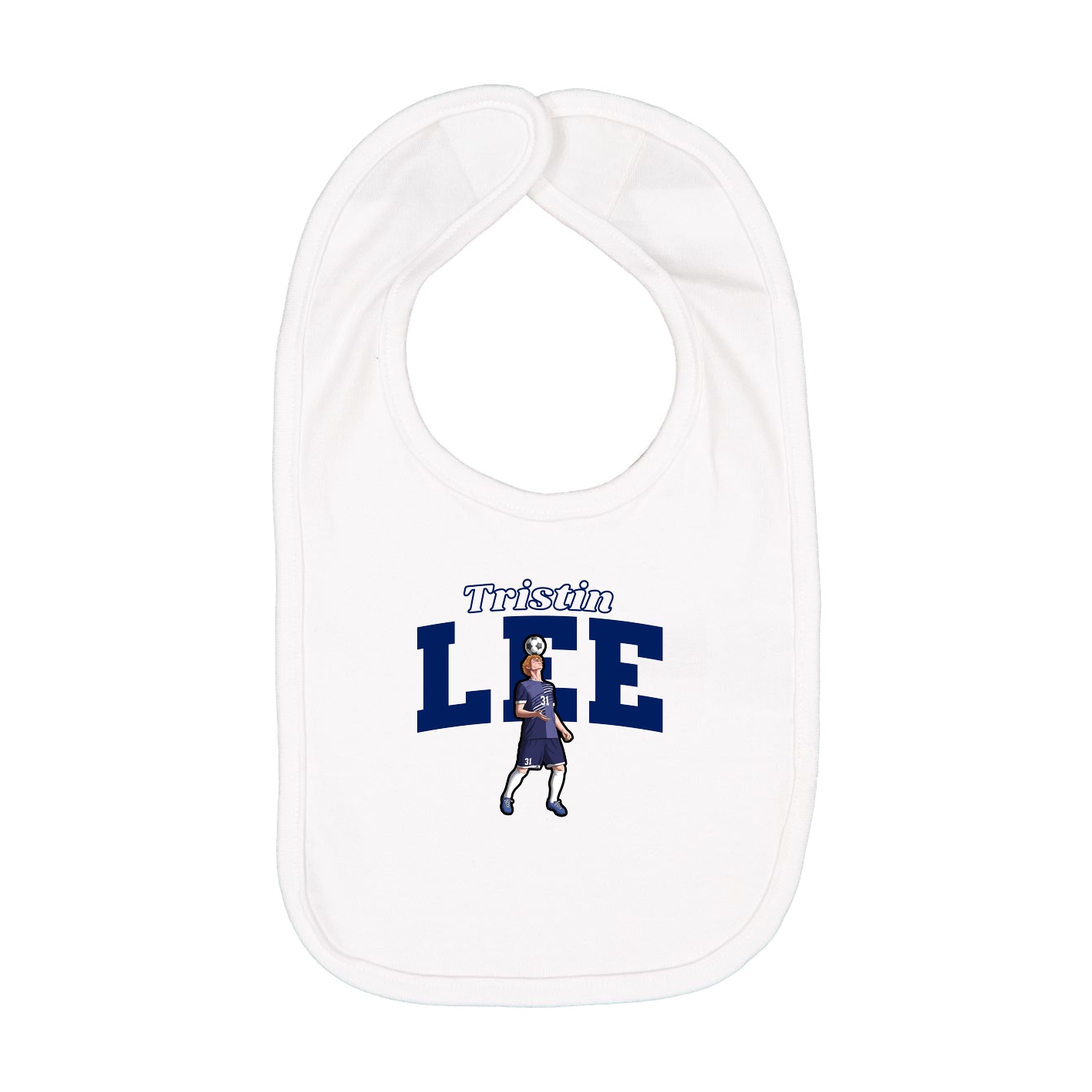 Infant Bib — Name Arch in White
