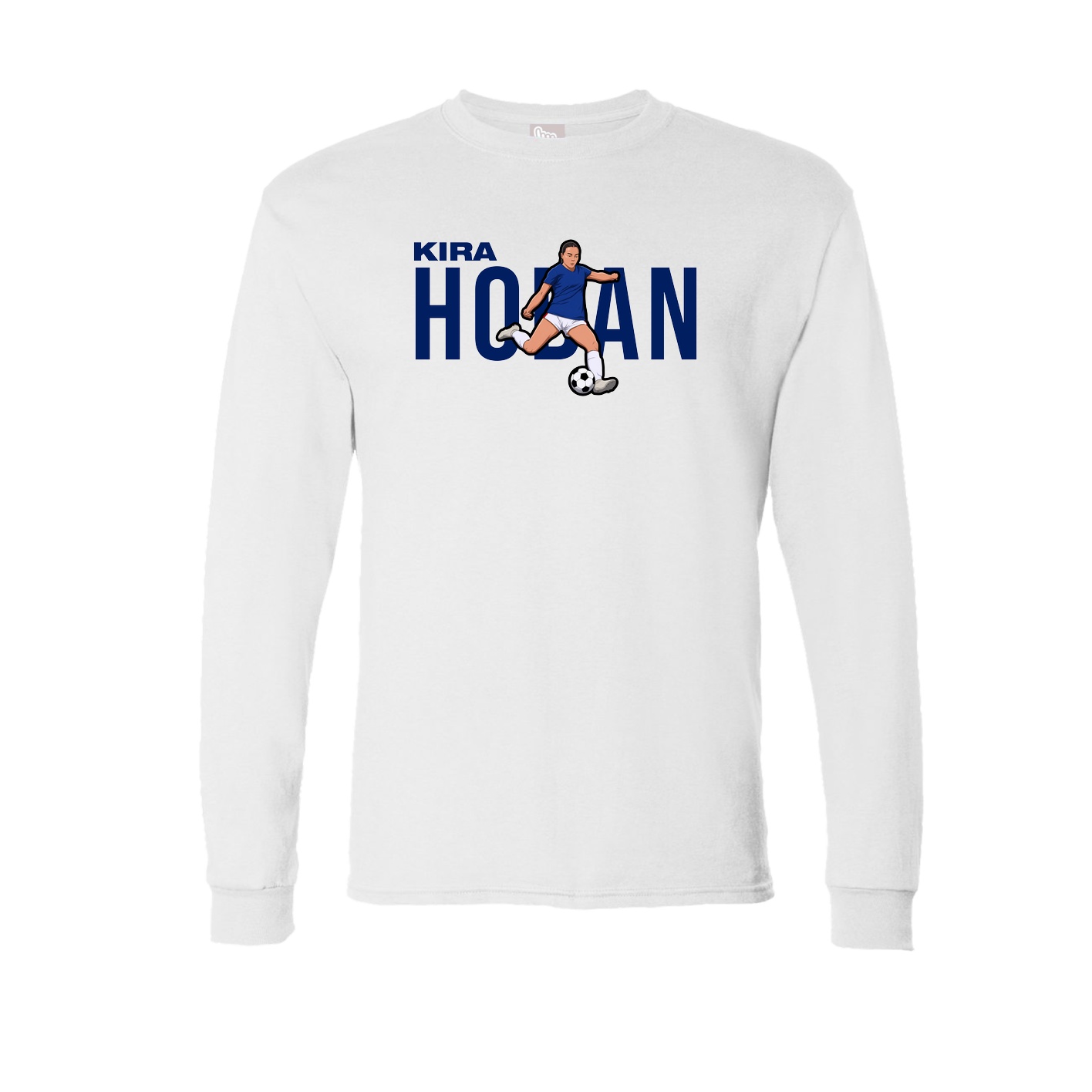 Long Sleeve Tee — Player Name in White