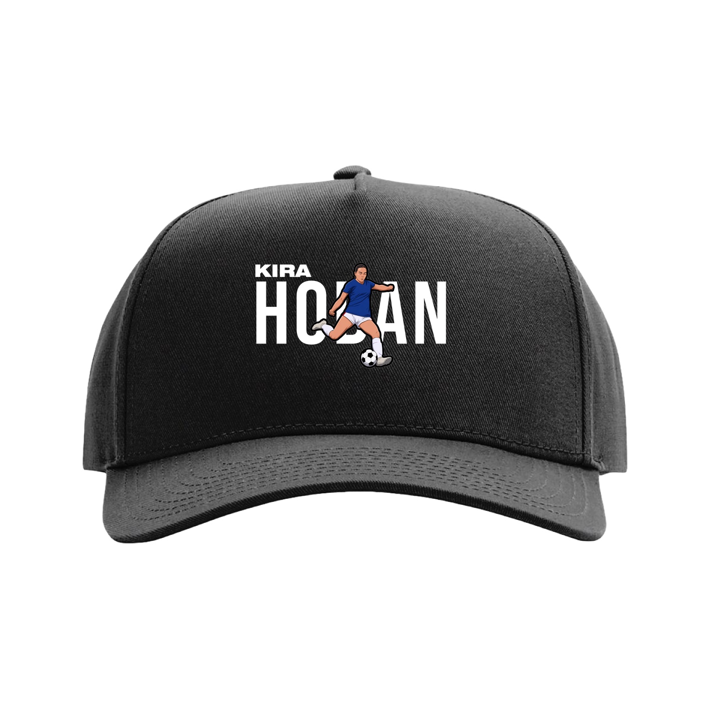 Full Fabric Five-Panel Champ Cap — Player Name in Black