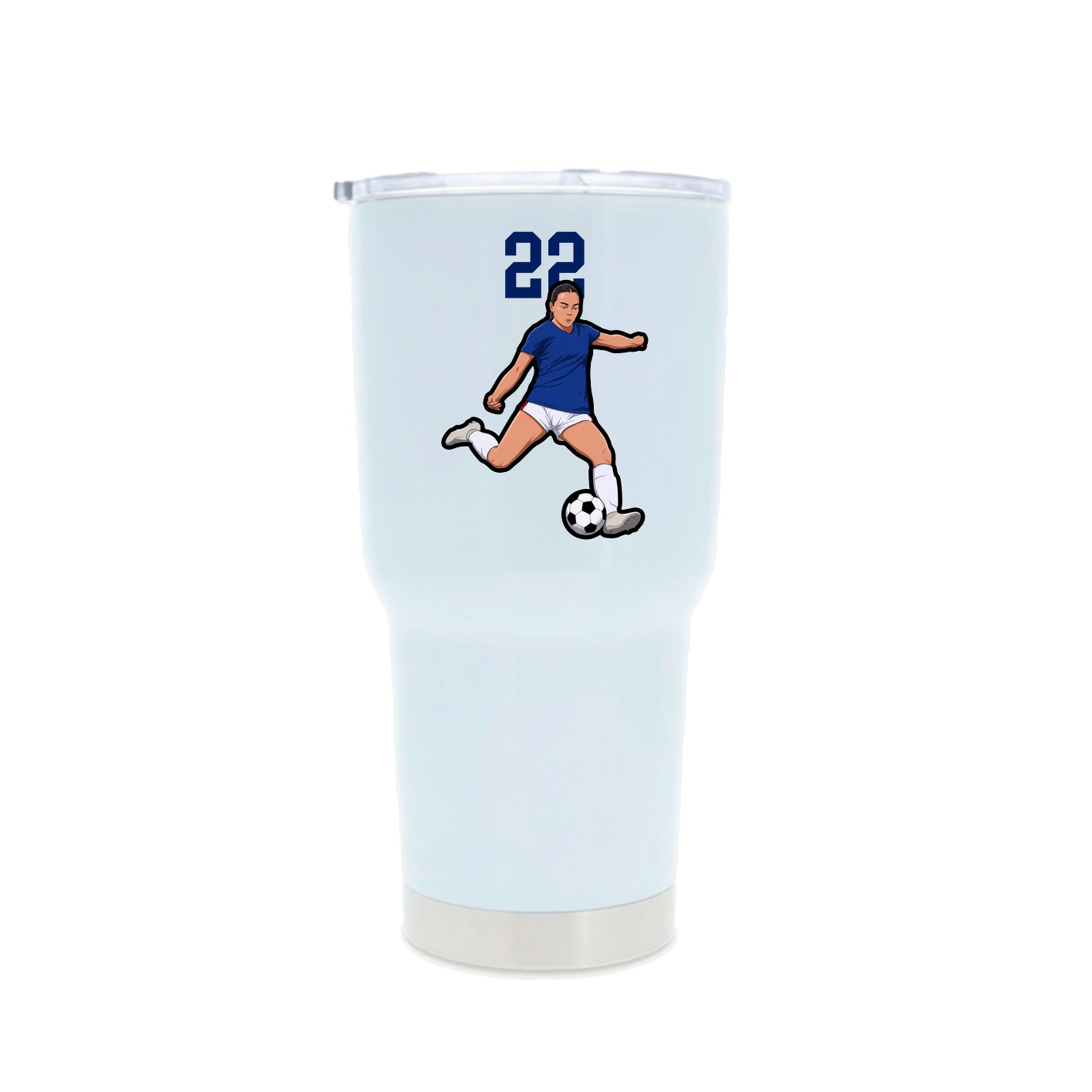 30oz Stainless Steel Tumbler — Number Top in White