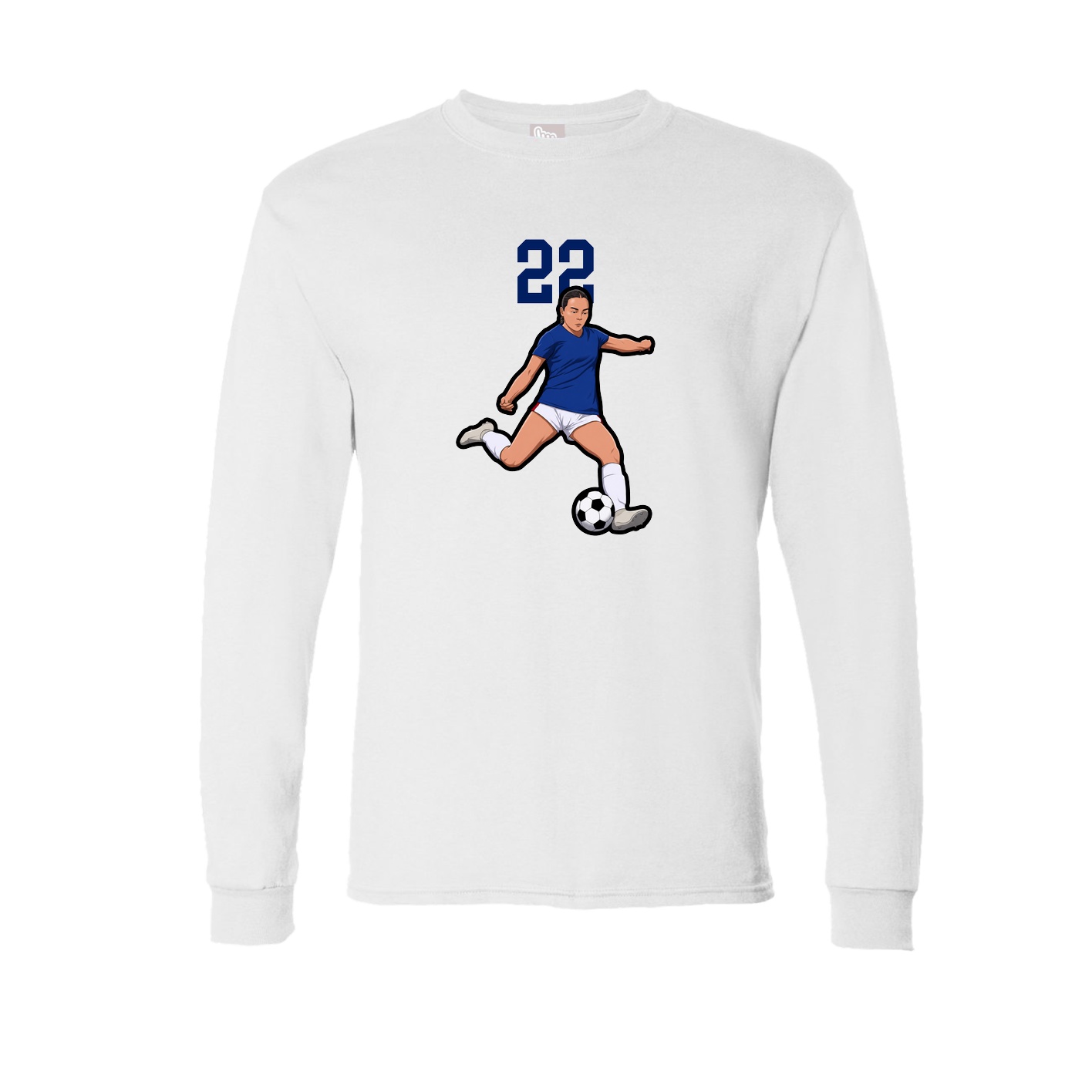 Long Sleeve Tee — Number Top in White