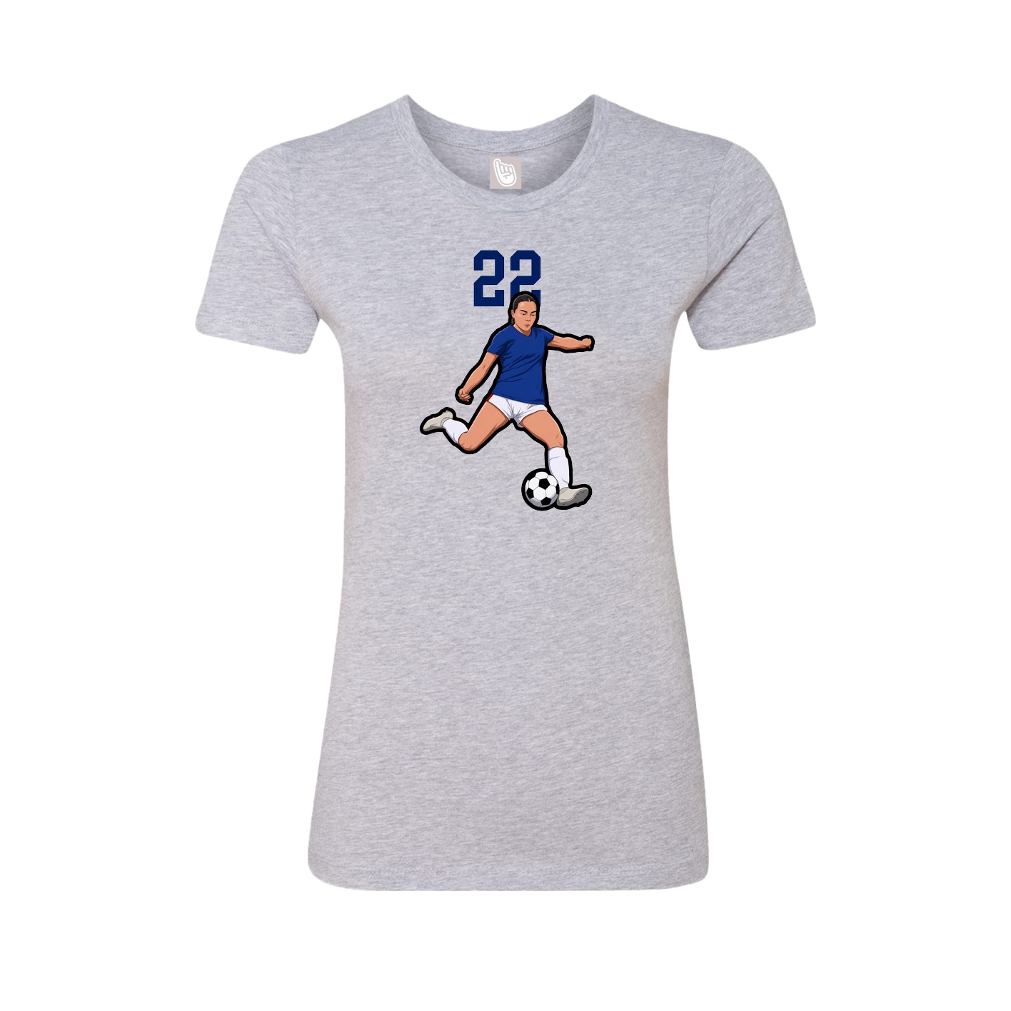 Fitted Women's Tee — Number Top in Grey