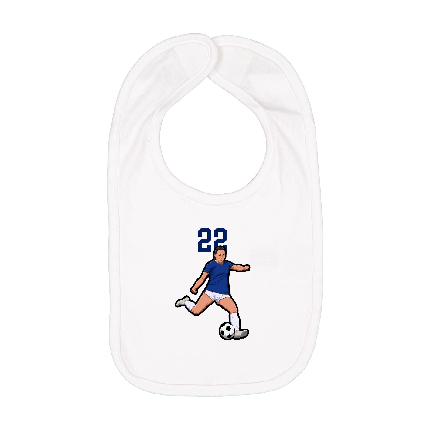 Infant Bib — Number Top in White