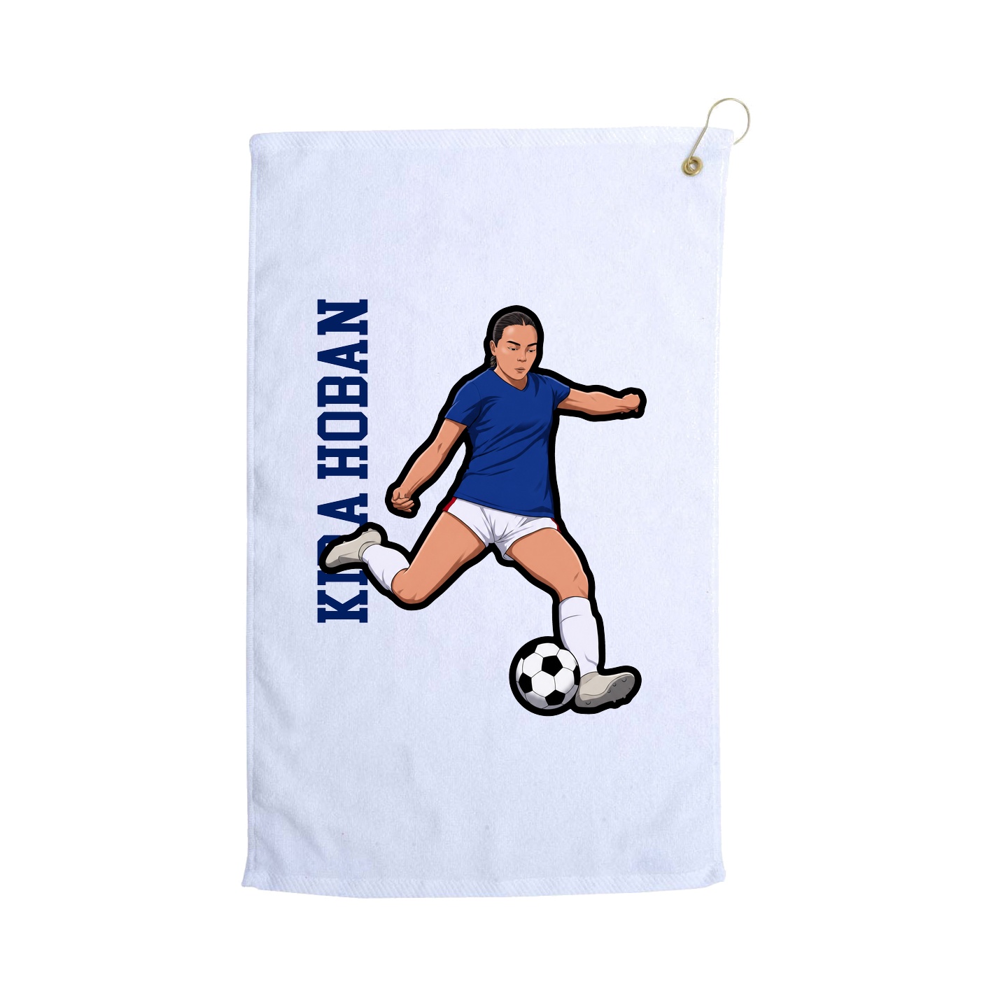 Golf Towel — Name Vertical in White