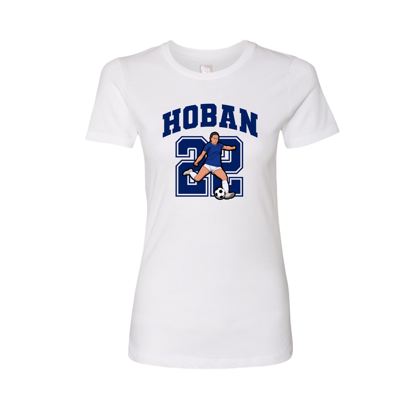 Fitted Women's Tee — Number in White