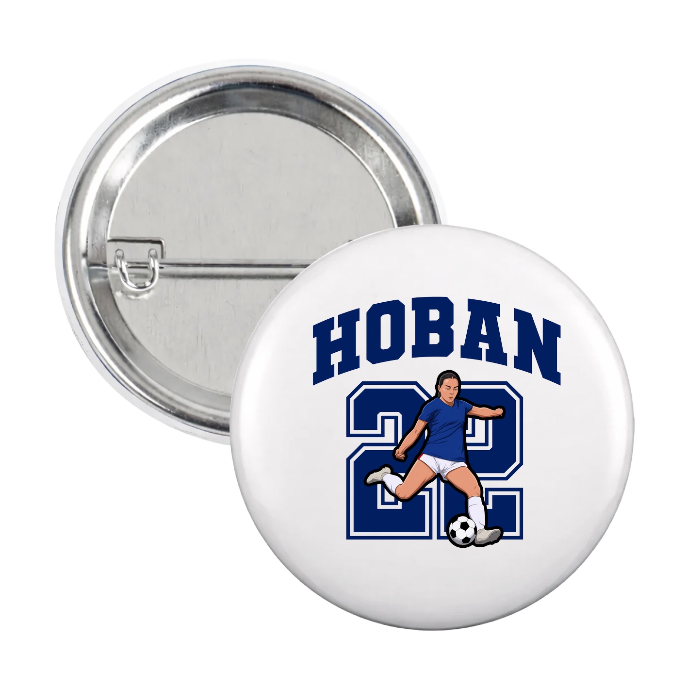 Game Day Button — Number in White