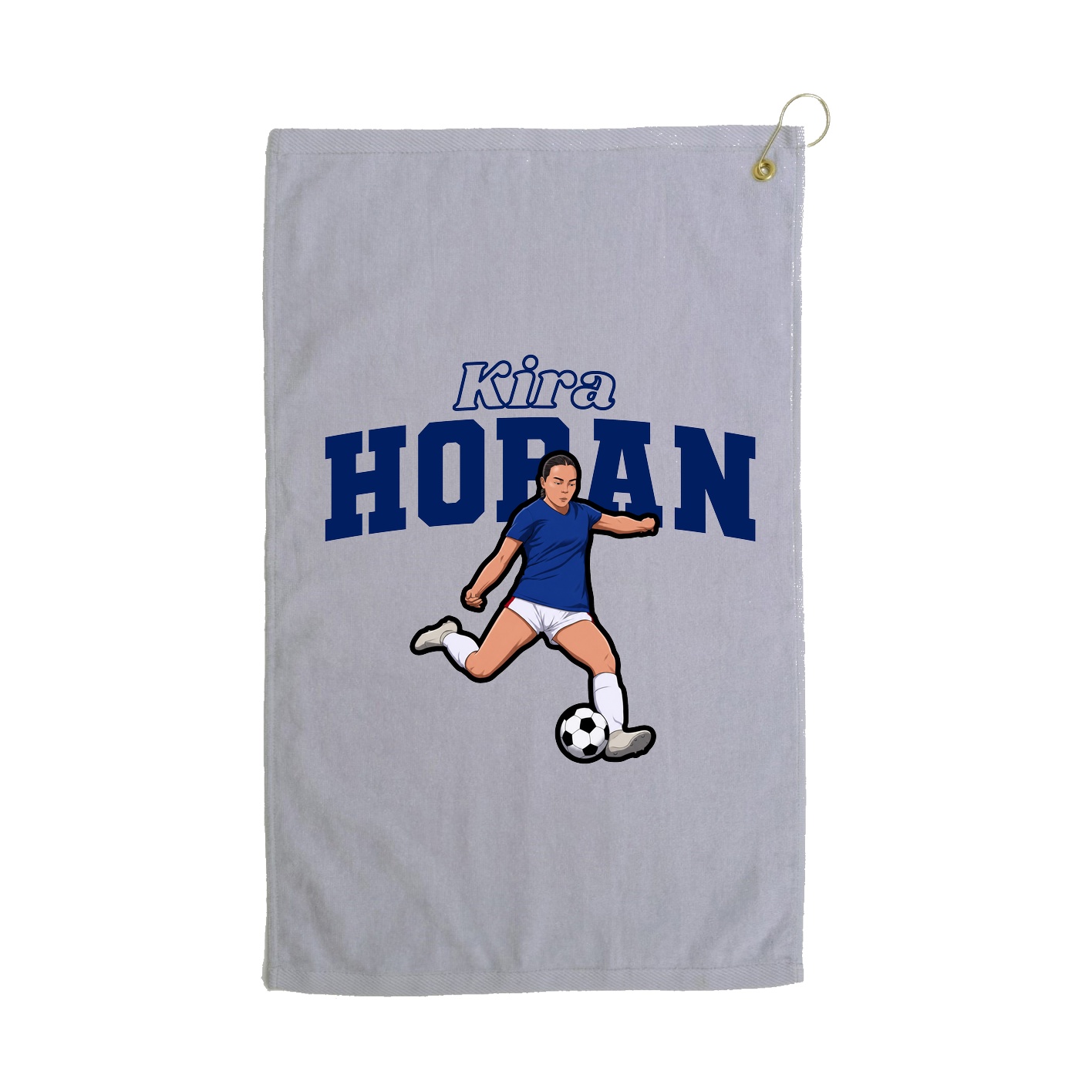 Golf Towel — Name Arch in Grey