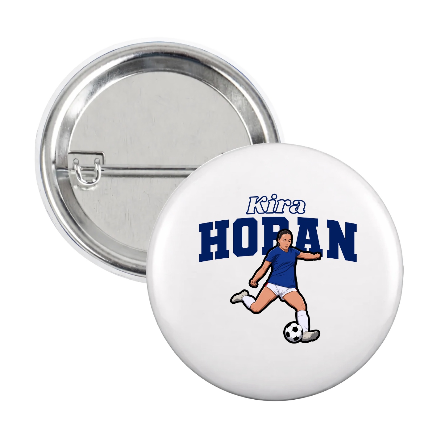 Game Day Button — Name Arch in White