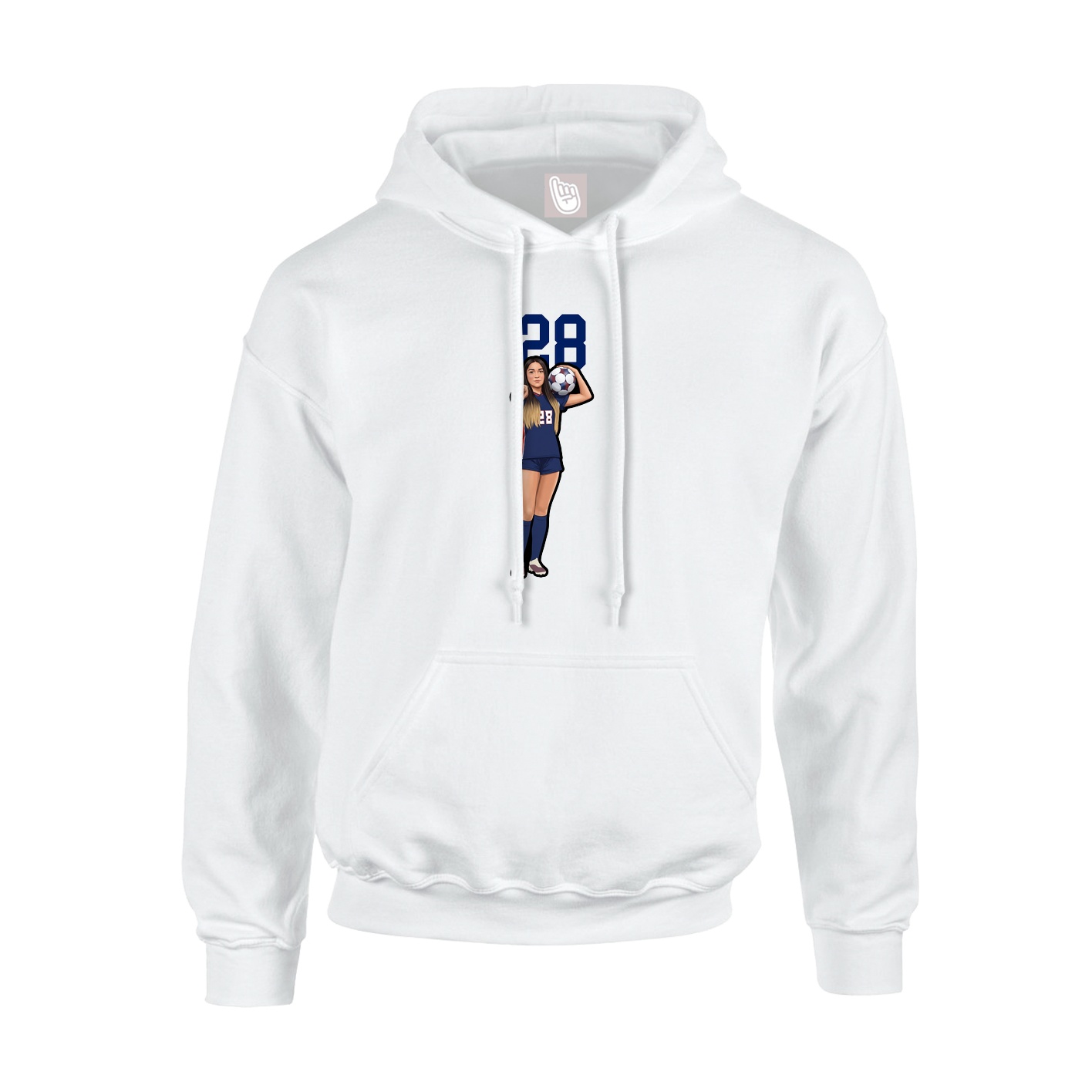 Hoodie — Number Top in White