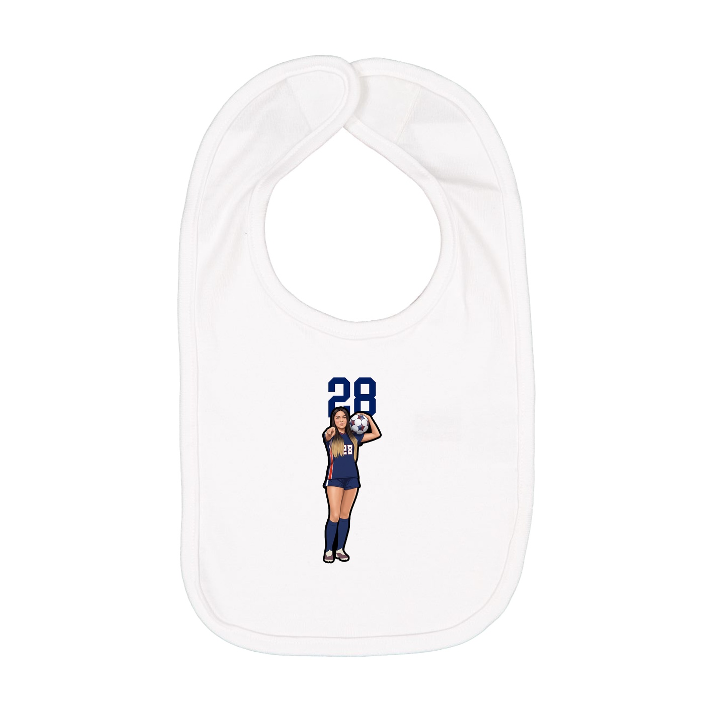 Infant Bib — Number Top in White