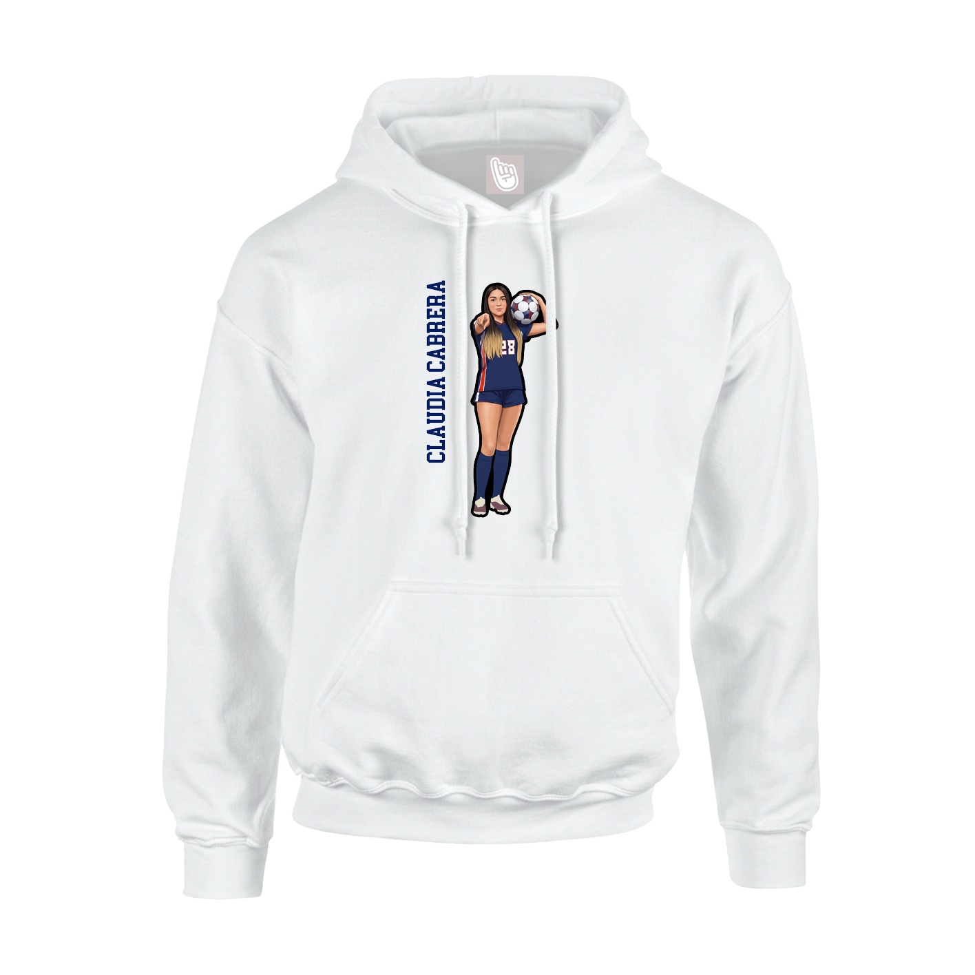 Youth Hoodie — Name Vertical in White