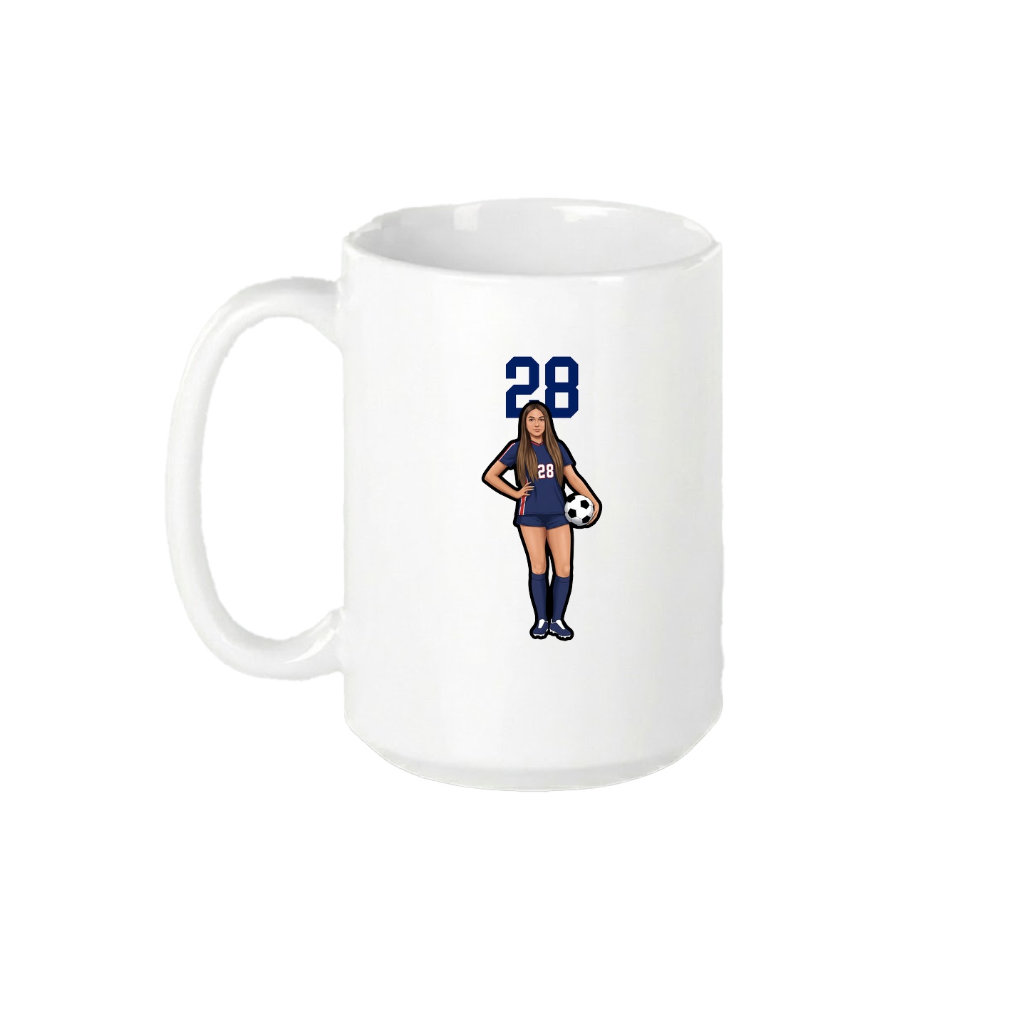 15oz Coffee Mug — Number Top in White