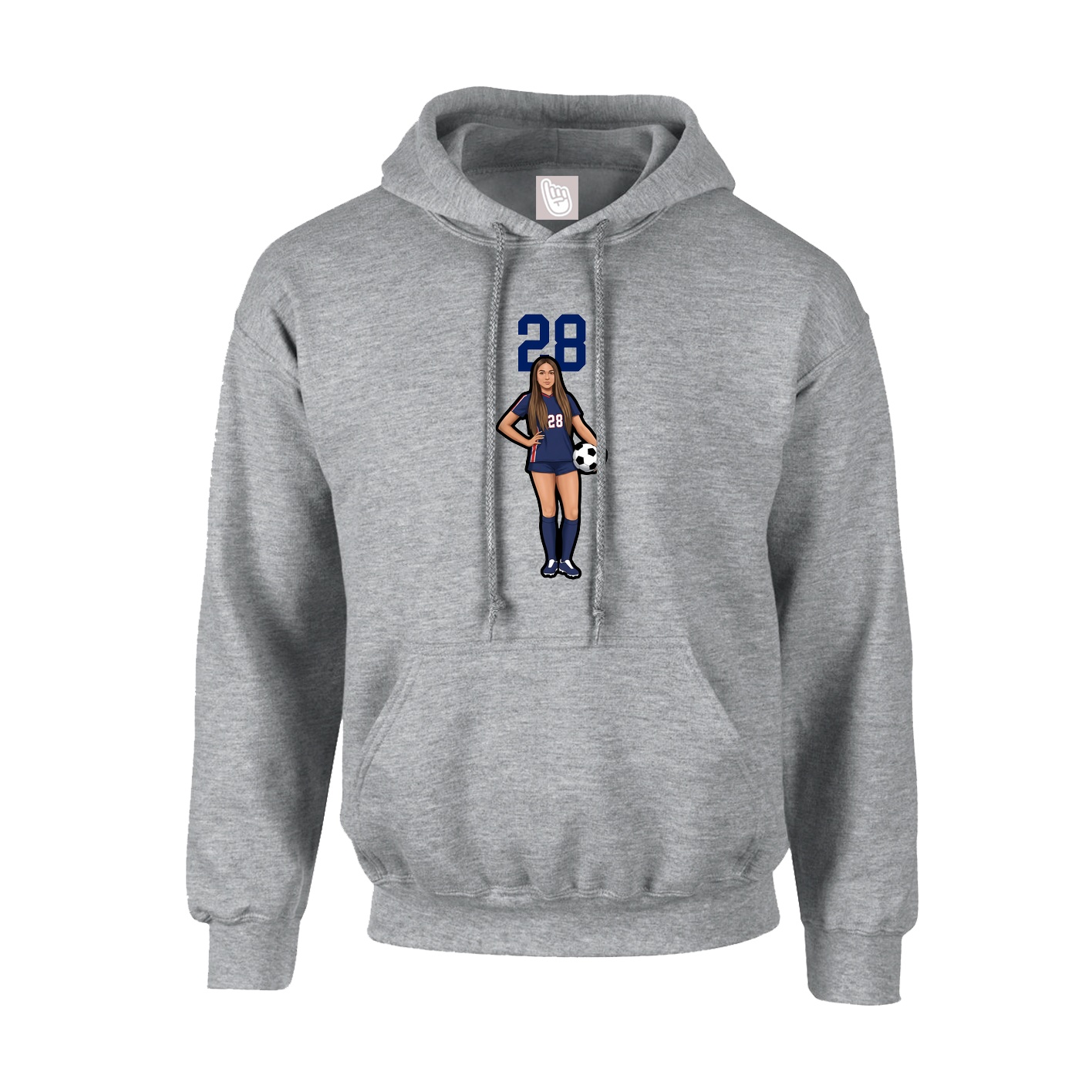 Hoodie — Number Top in Grey