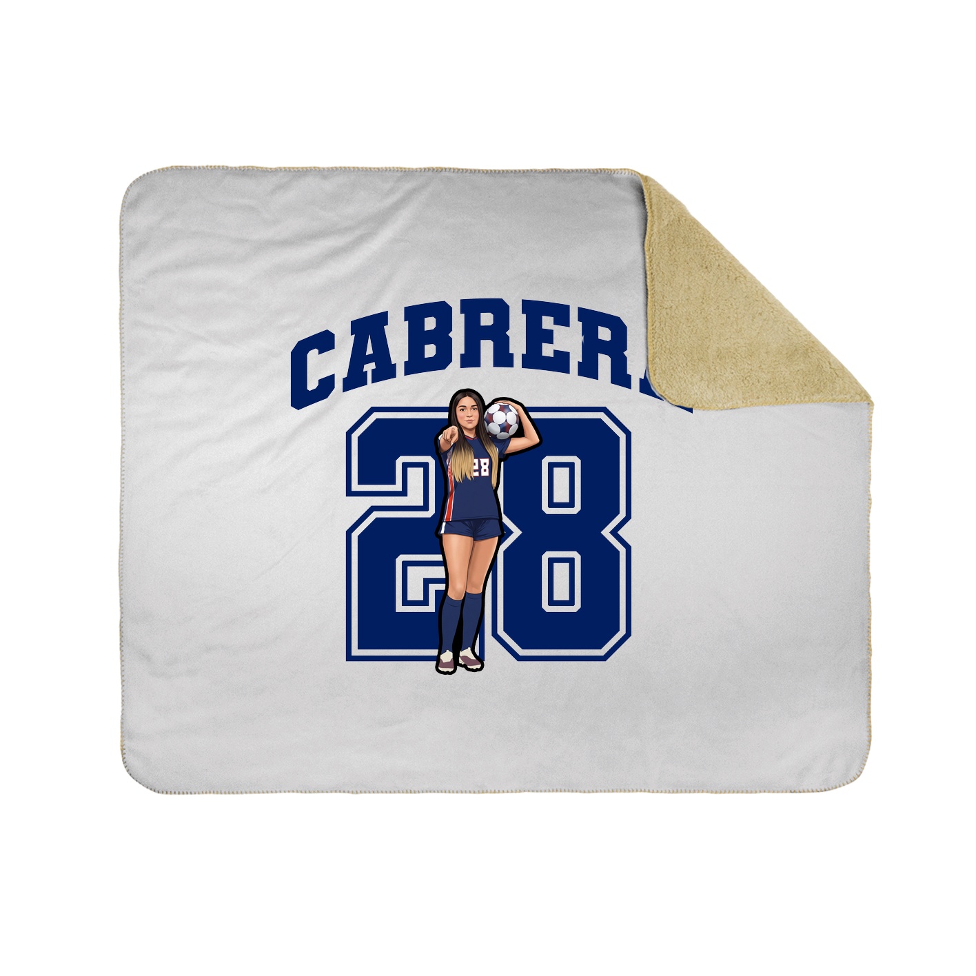 Throw Blanket — Number in White