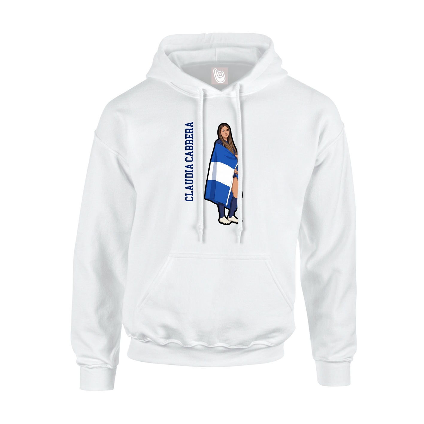 Hoodie — Name Vertical in White