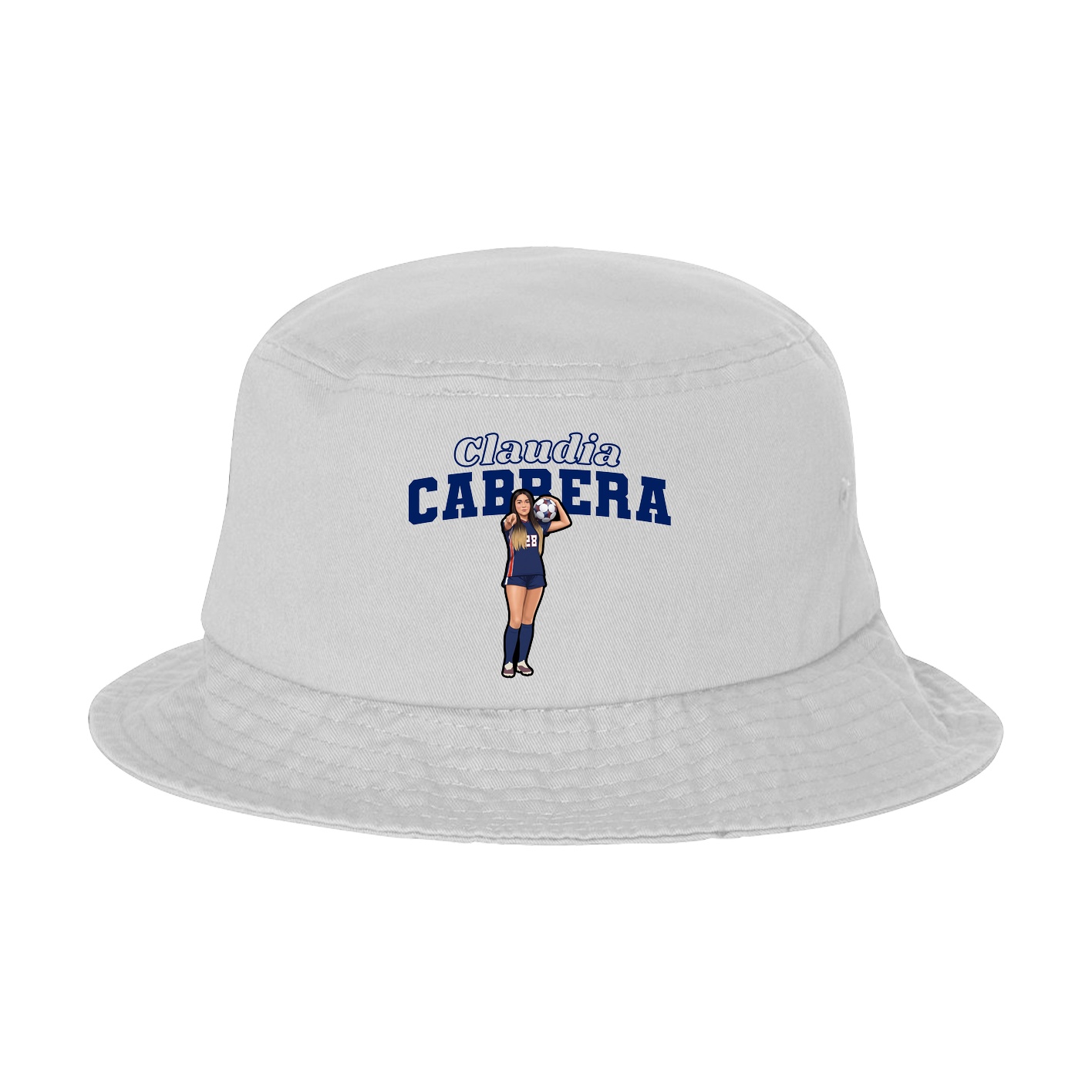 Bucket Cap — Name Arch in White