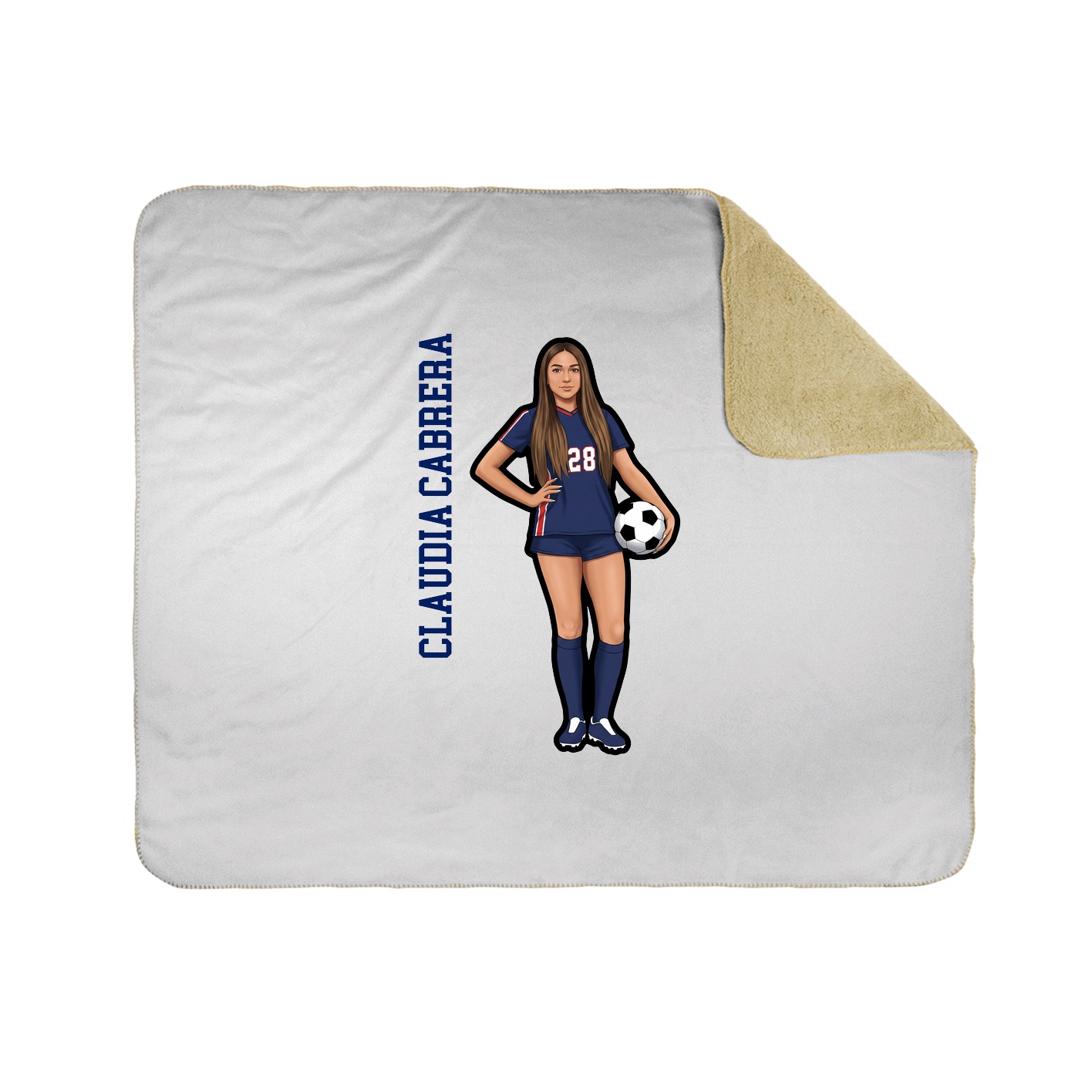 Throw Blanket — Name Vertical in White