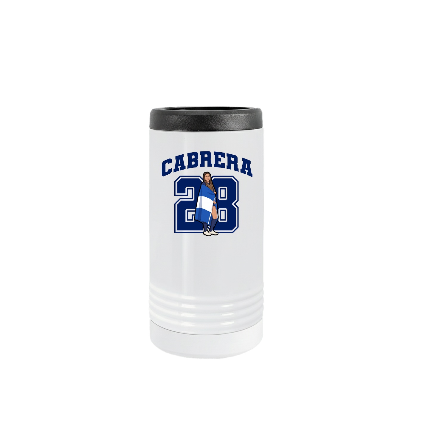 Slim Beverage Holder — Number in White