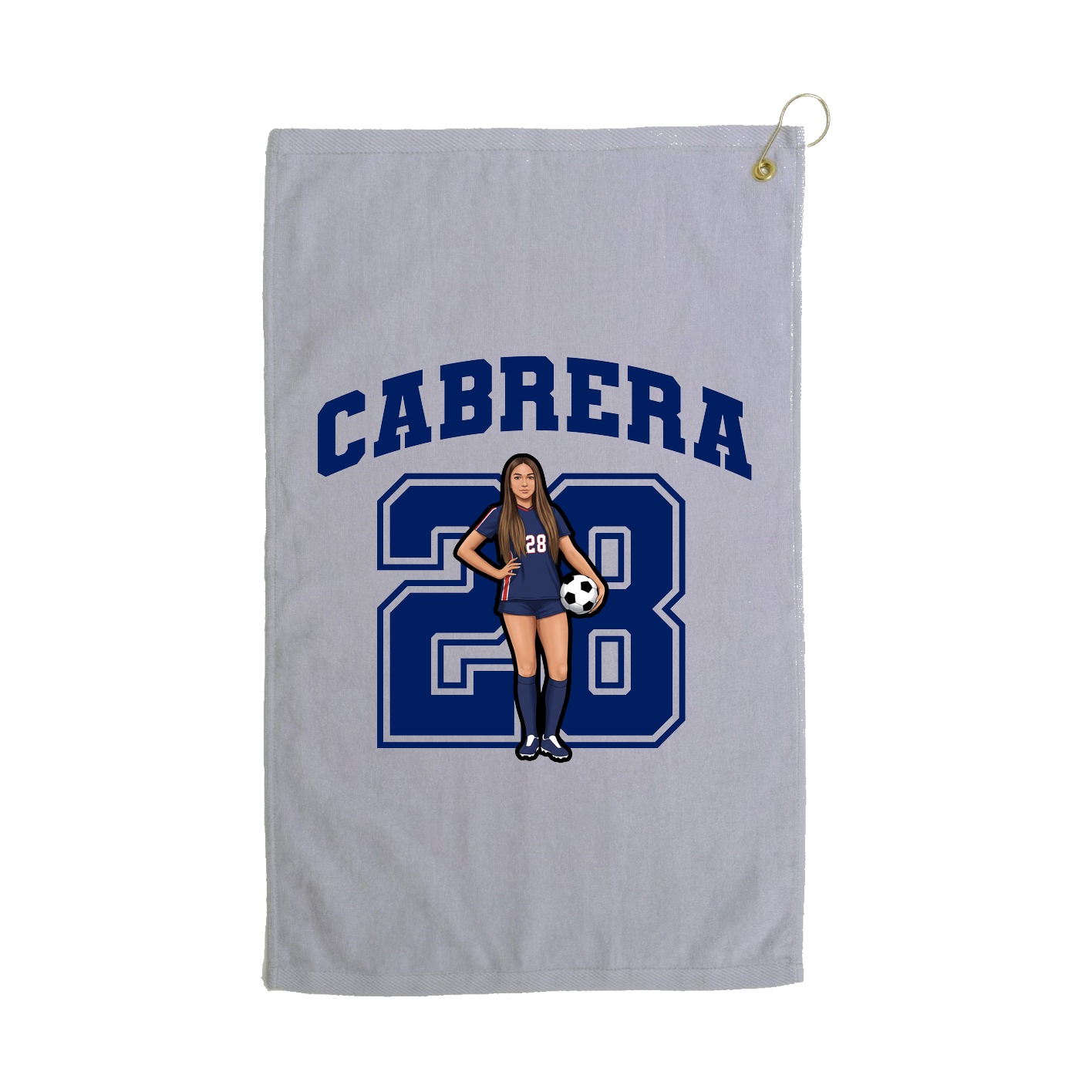 Golf Towel — Number in Grey