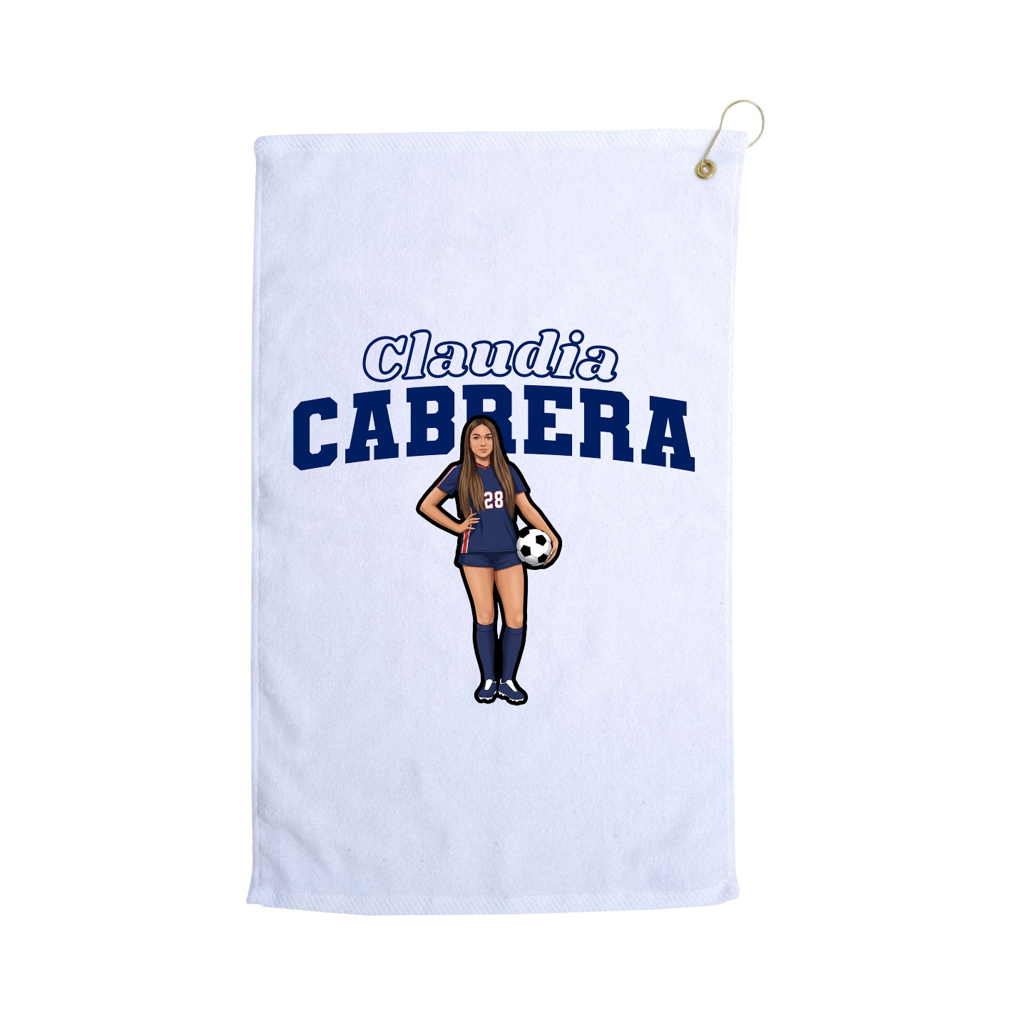 Golf Towel — Name Arch in White