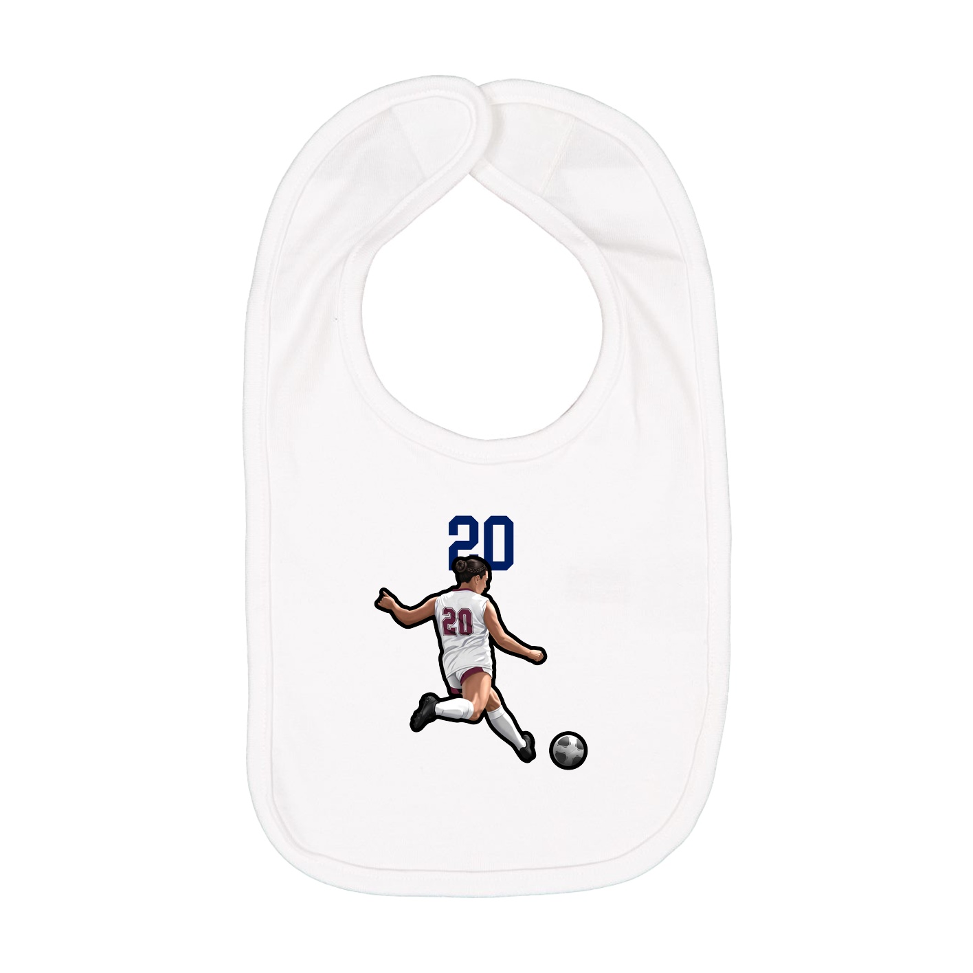 Infant Bib — Number Top in White