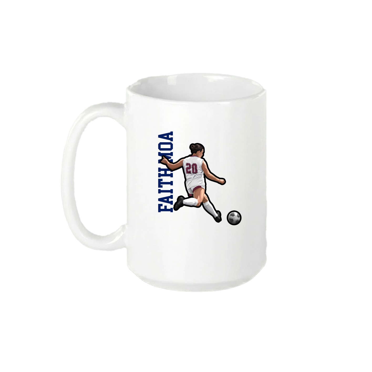 15oz Coffee Mug — Name Vertical in White