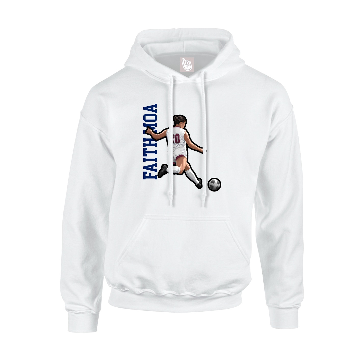Youth Hoodie — Name Vertical in White