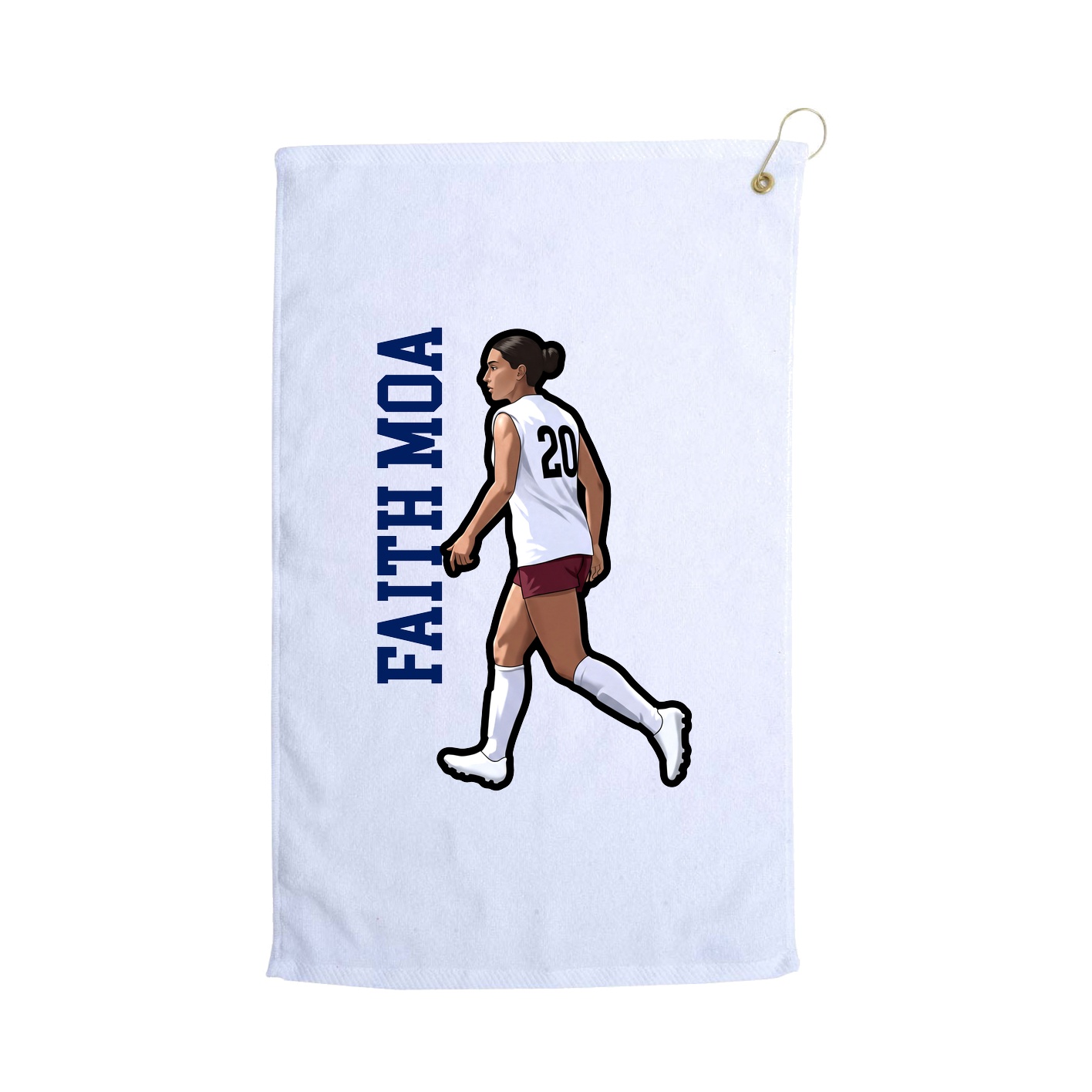Golf Towel — Name Vertical in White
