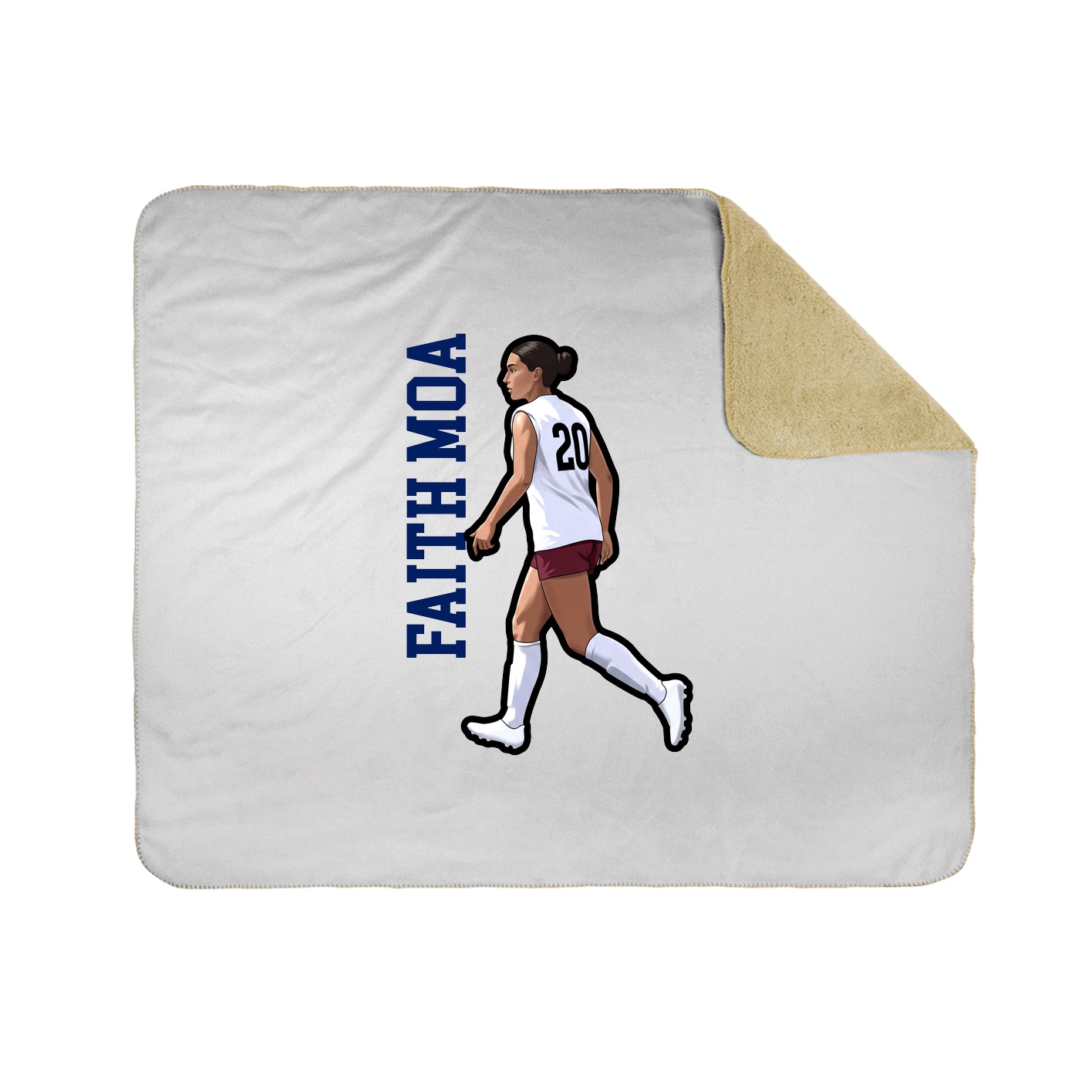 Throw Blanket — Name Vertical in White