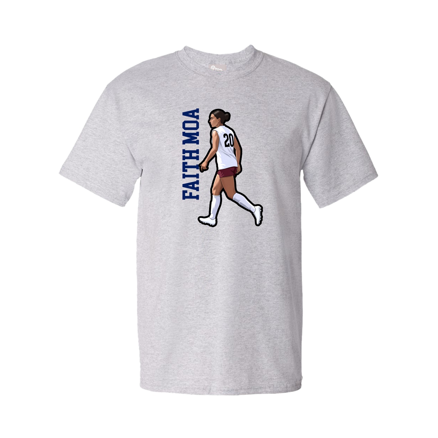 Youth Tee — Name Vertical in Grey