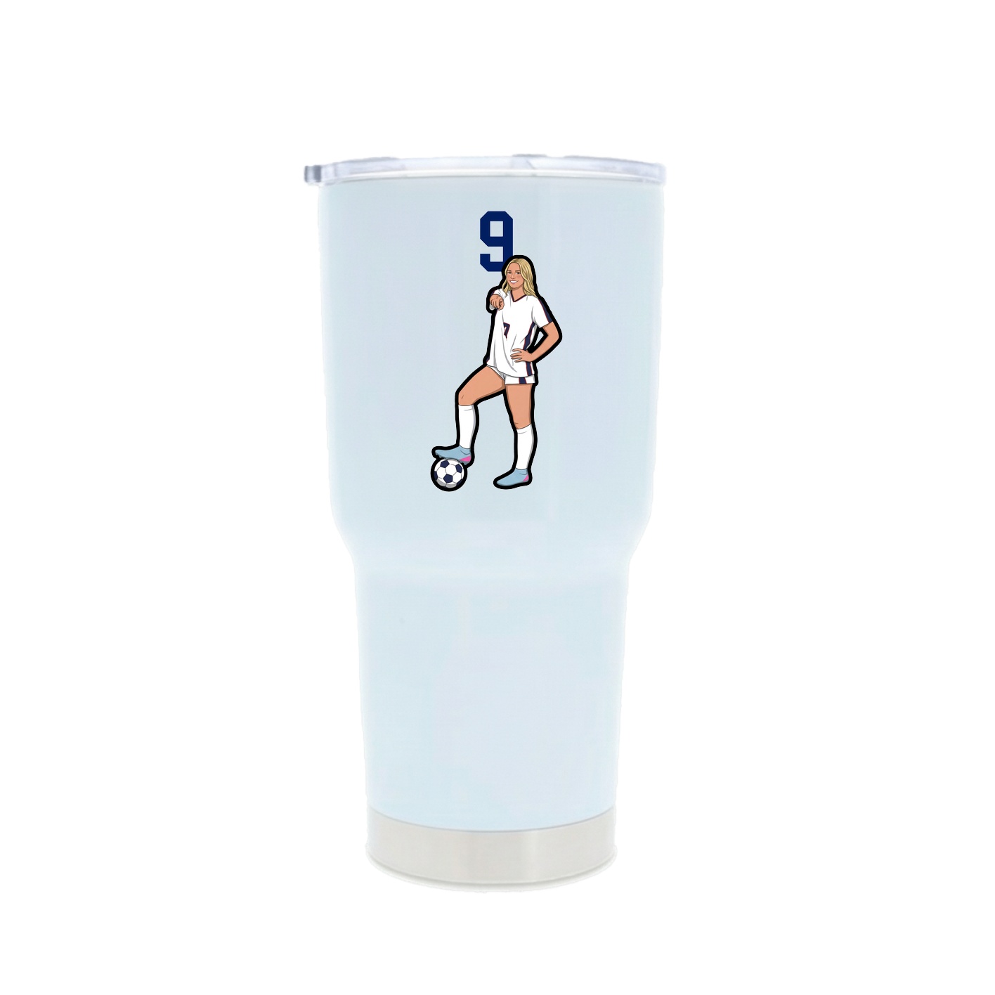 30oz Stainless Steel Tumbler — Number Top in White