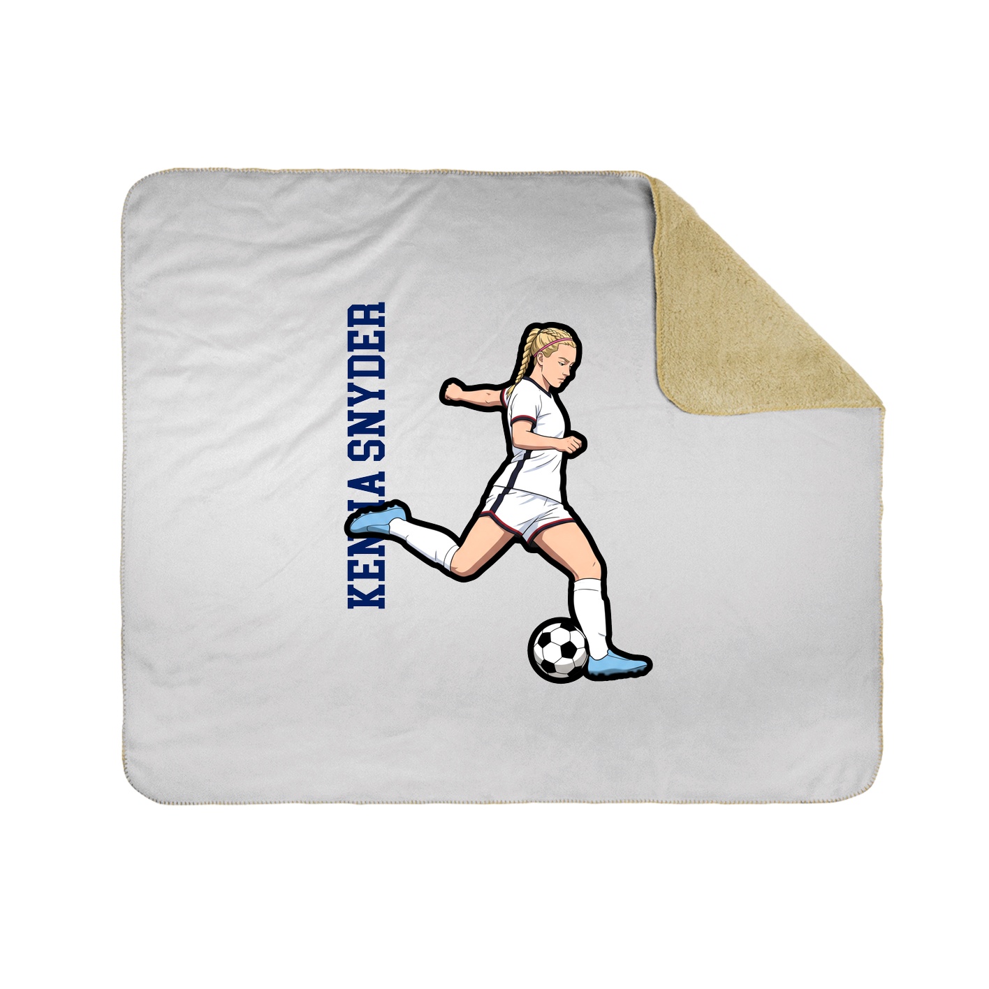 Throw Blanket — Name Vertical in White