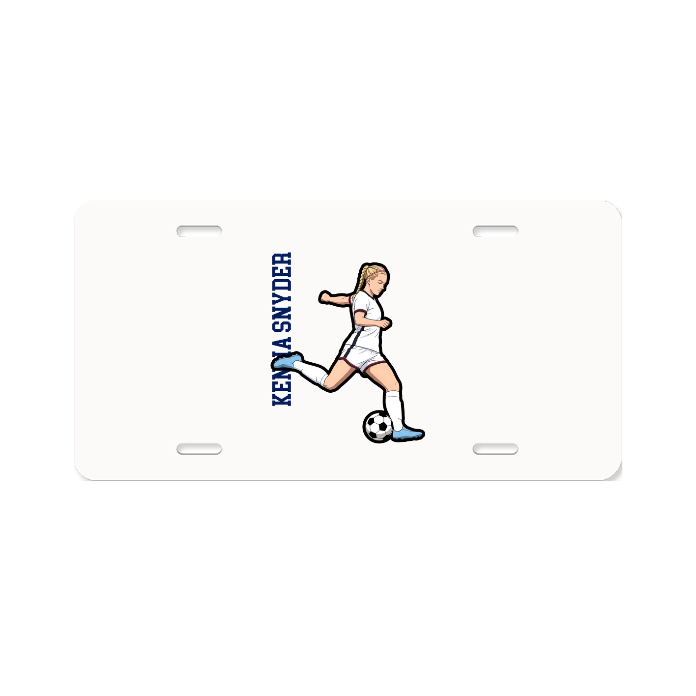 License Plate — Name Vertical in Classic
