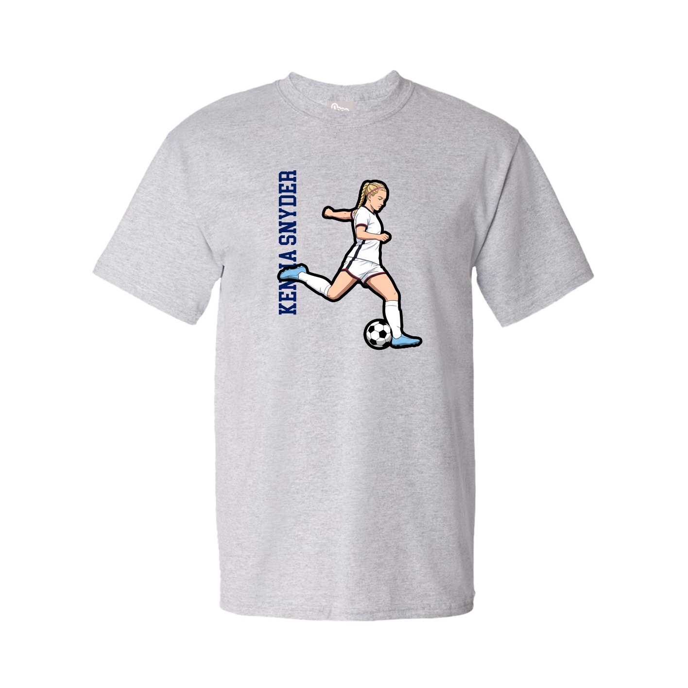 Tee — Name Vertical in Grey