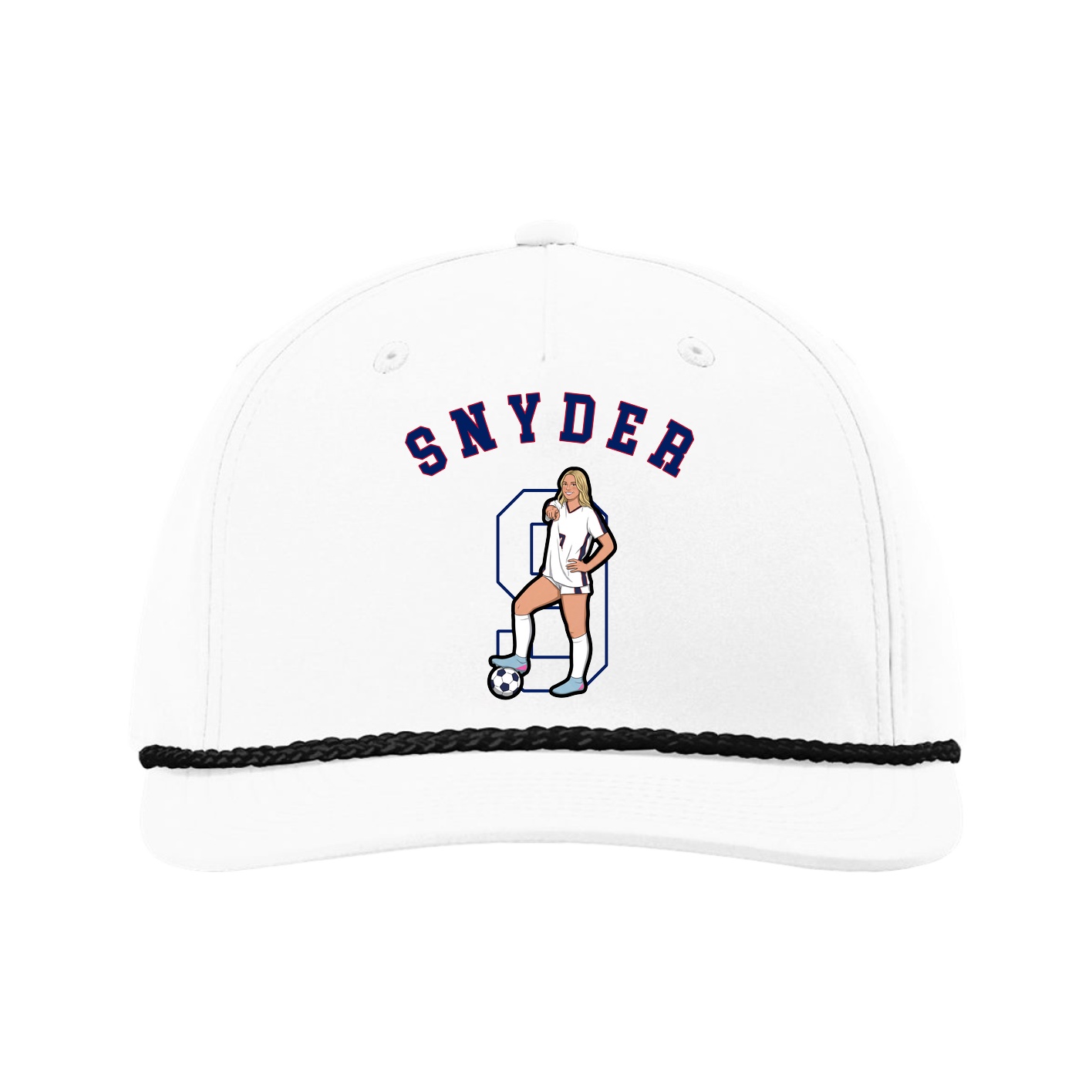 Five-Panel Classic Rope Cap — Shirsey Arch in White