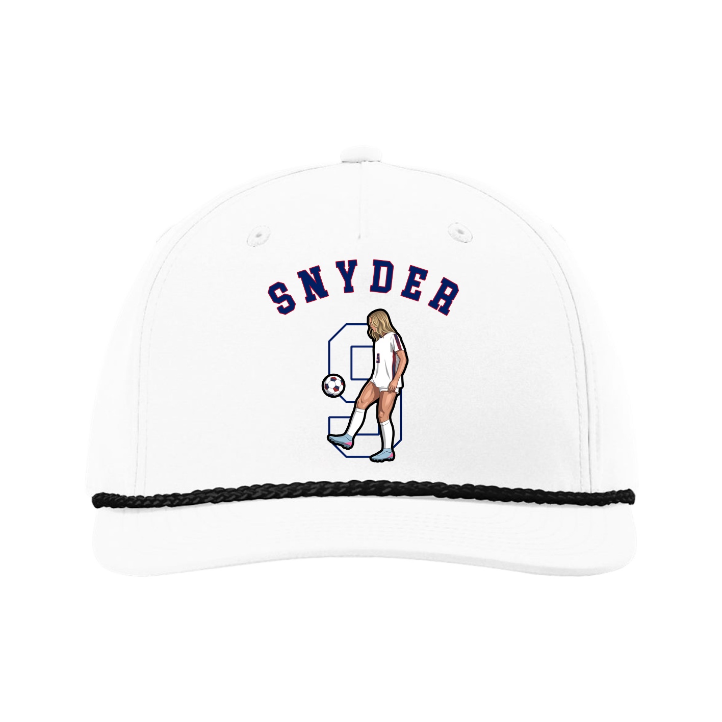 Five-Panel Classic Rope Cap — Shirsey Arch in White