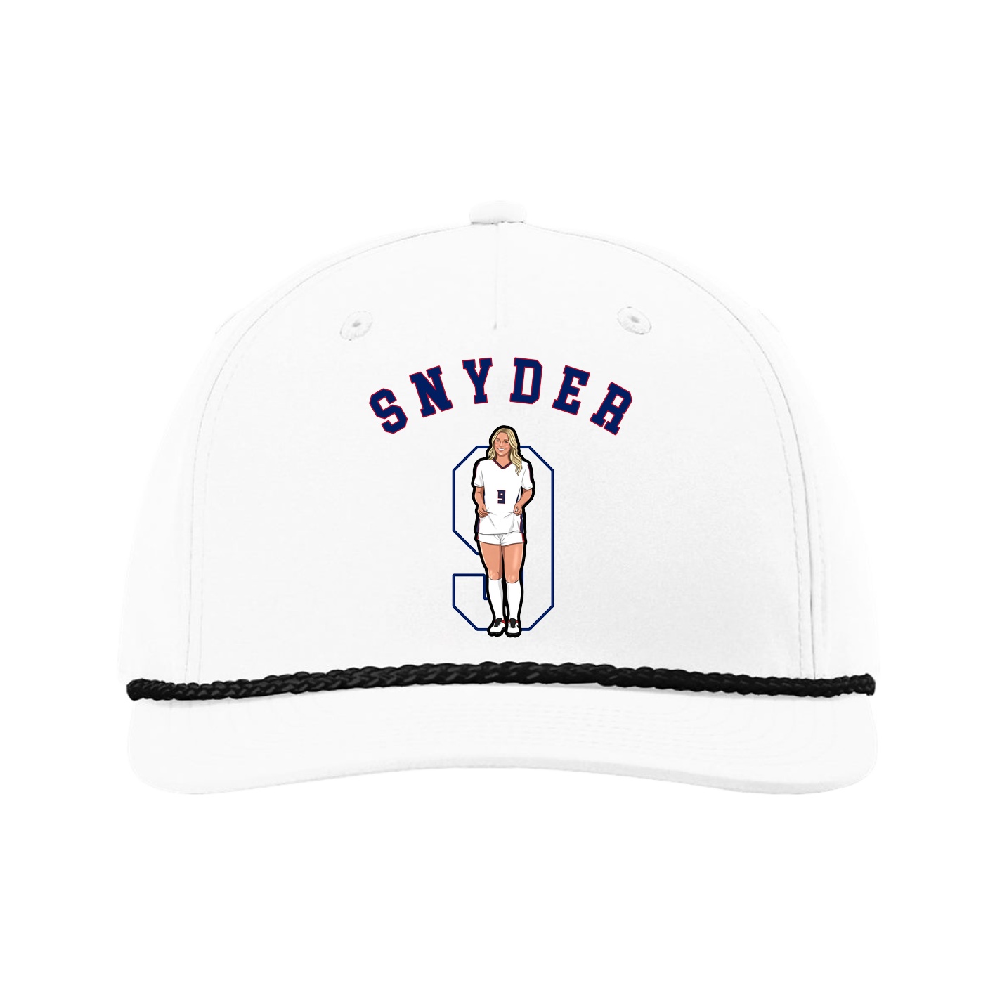 Five-Panel Classic Rope Cap — Shirsey Arch in White