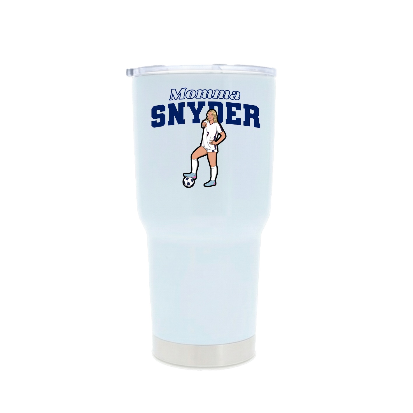 30oz Stainless Steel Tumbler — Mothers Day Block in White