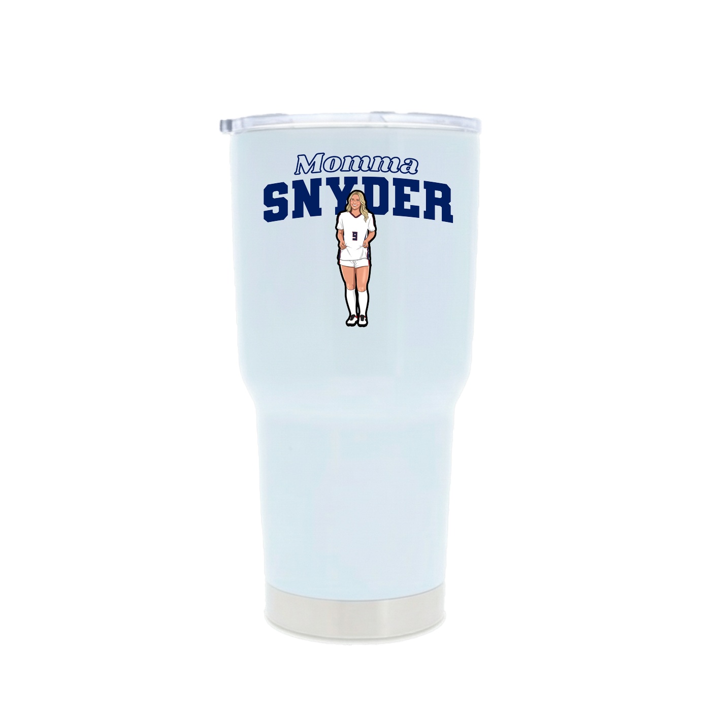 30oz Stainless Steel Tumbler — Mothers Day Block in White
