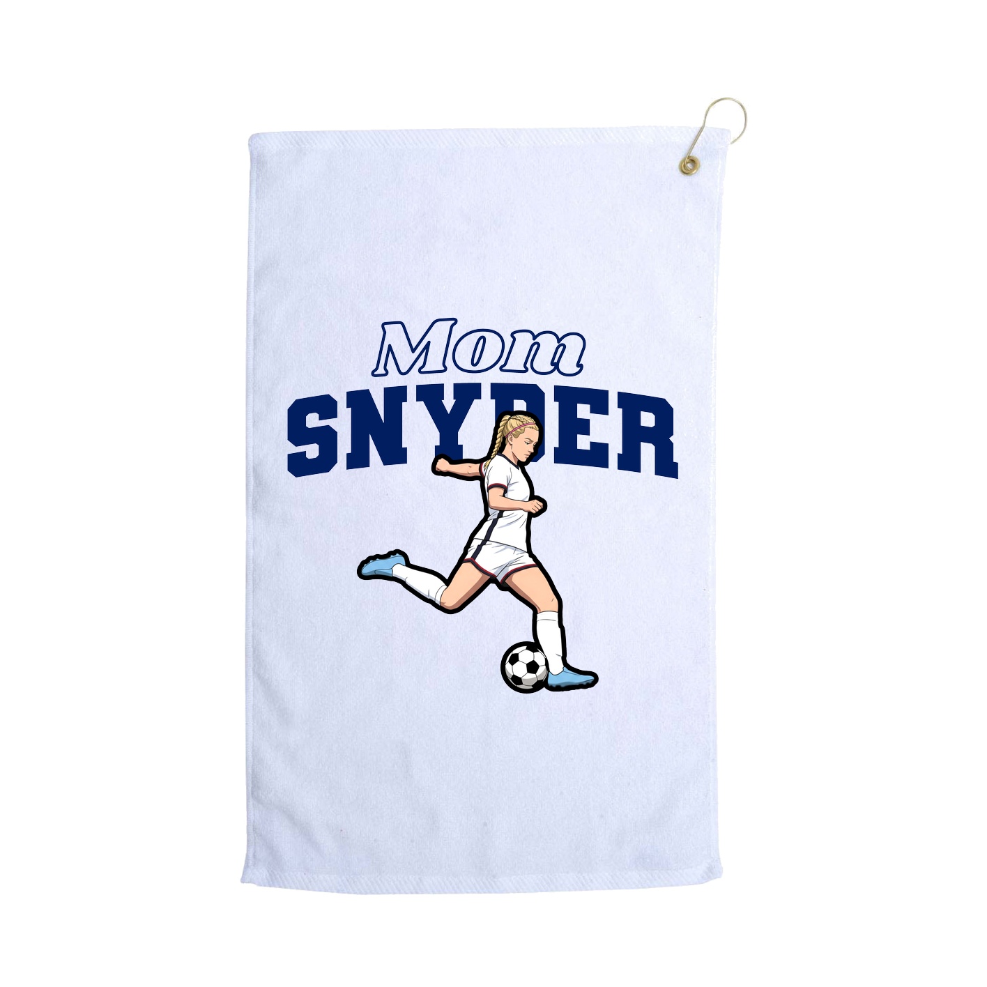 Golf Towel — Mothers Day Block in White