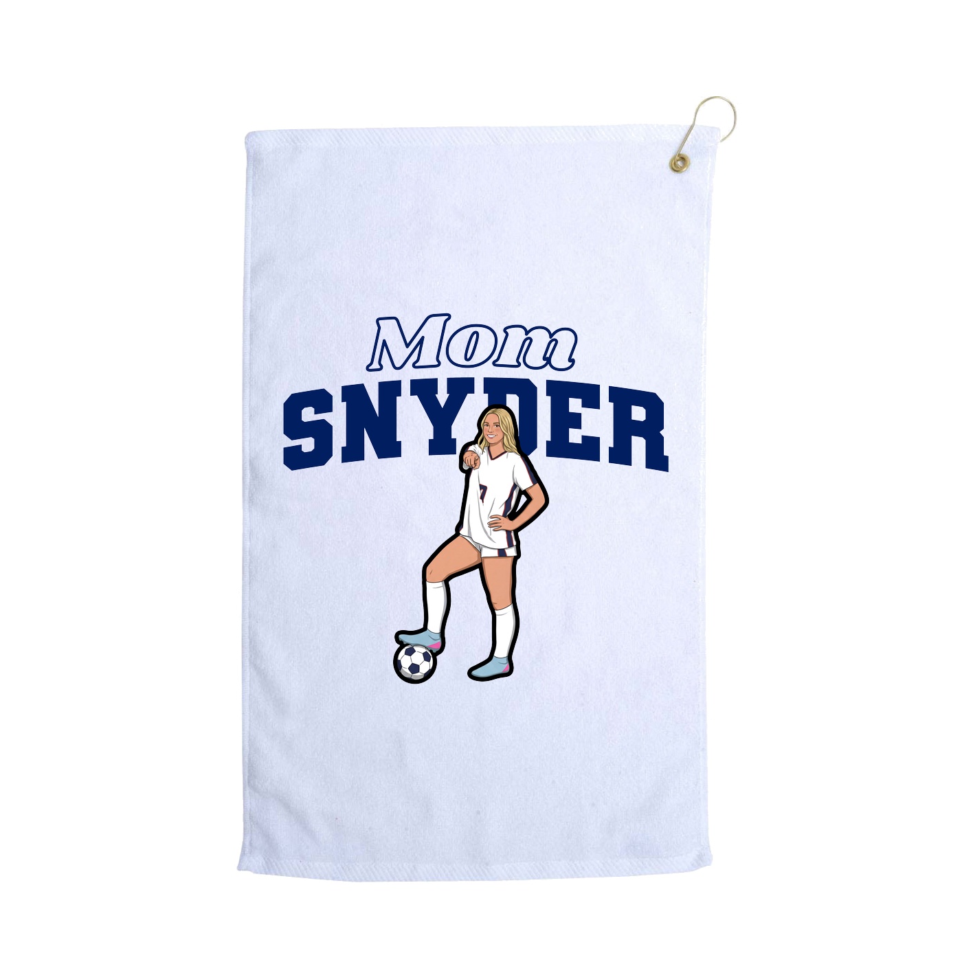 Golf Towel — Mothers Day Block in White