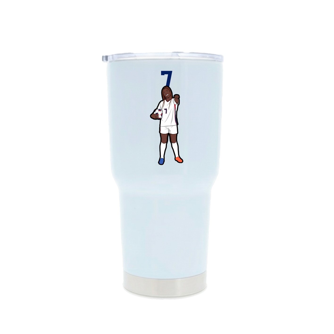 30oz Stainless Steel Tumbler — Number Top in White
