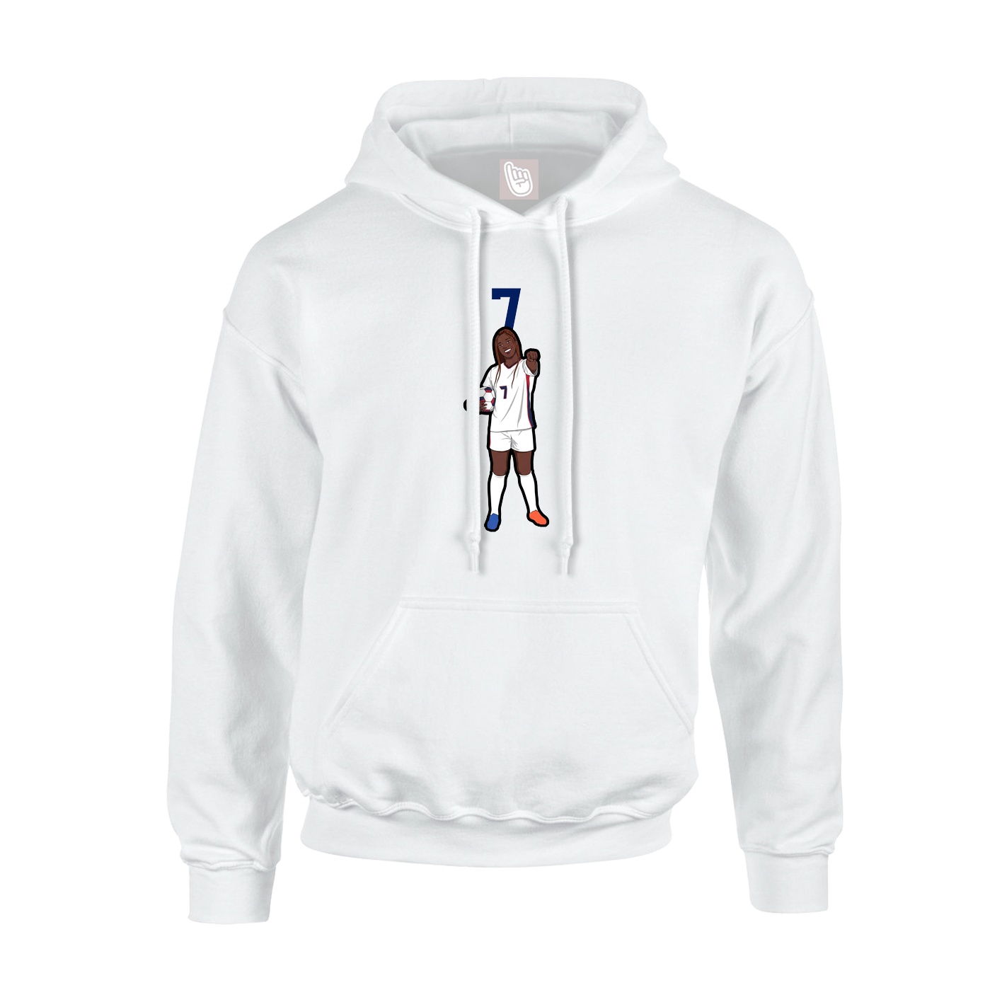 Hoodie — Number Top in White