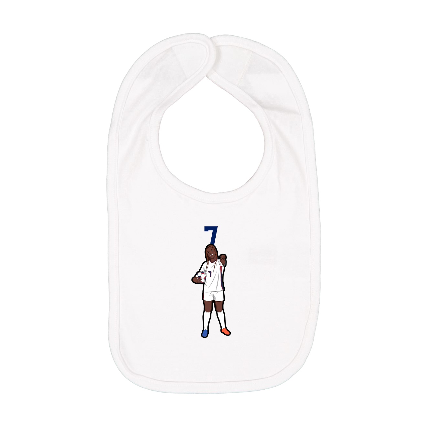 Infant Bib — Number Top in White
