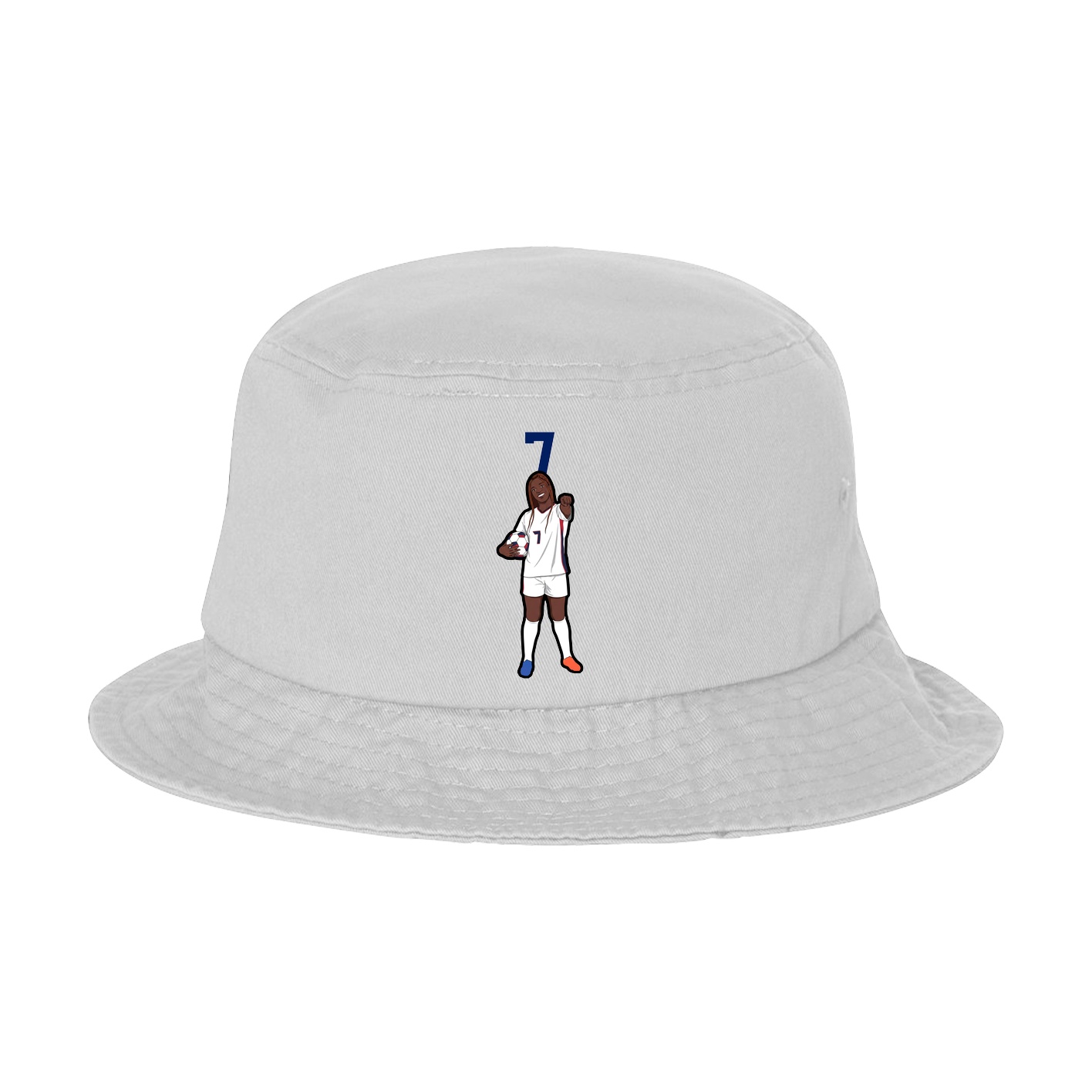 Bucket Cap — Number Top in White