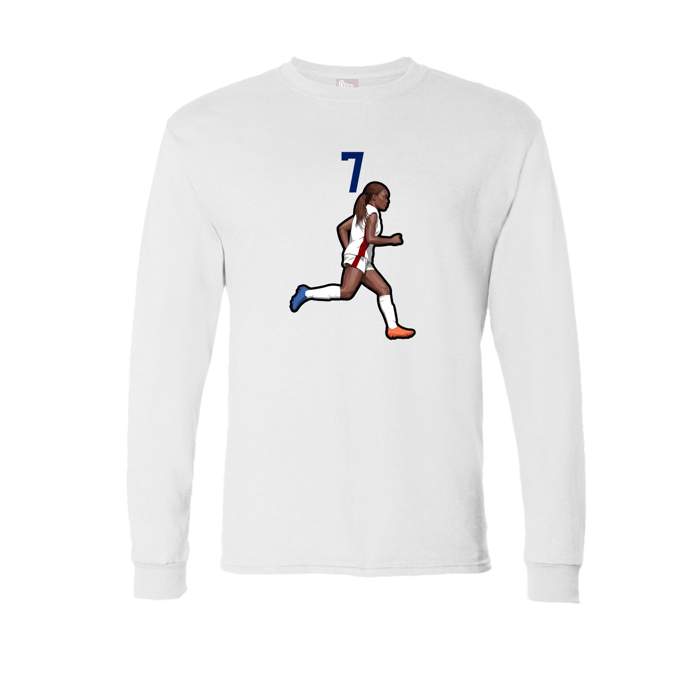 Long Sleeve Tee — Number Top in White
